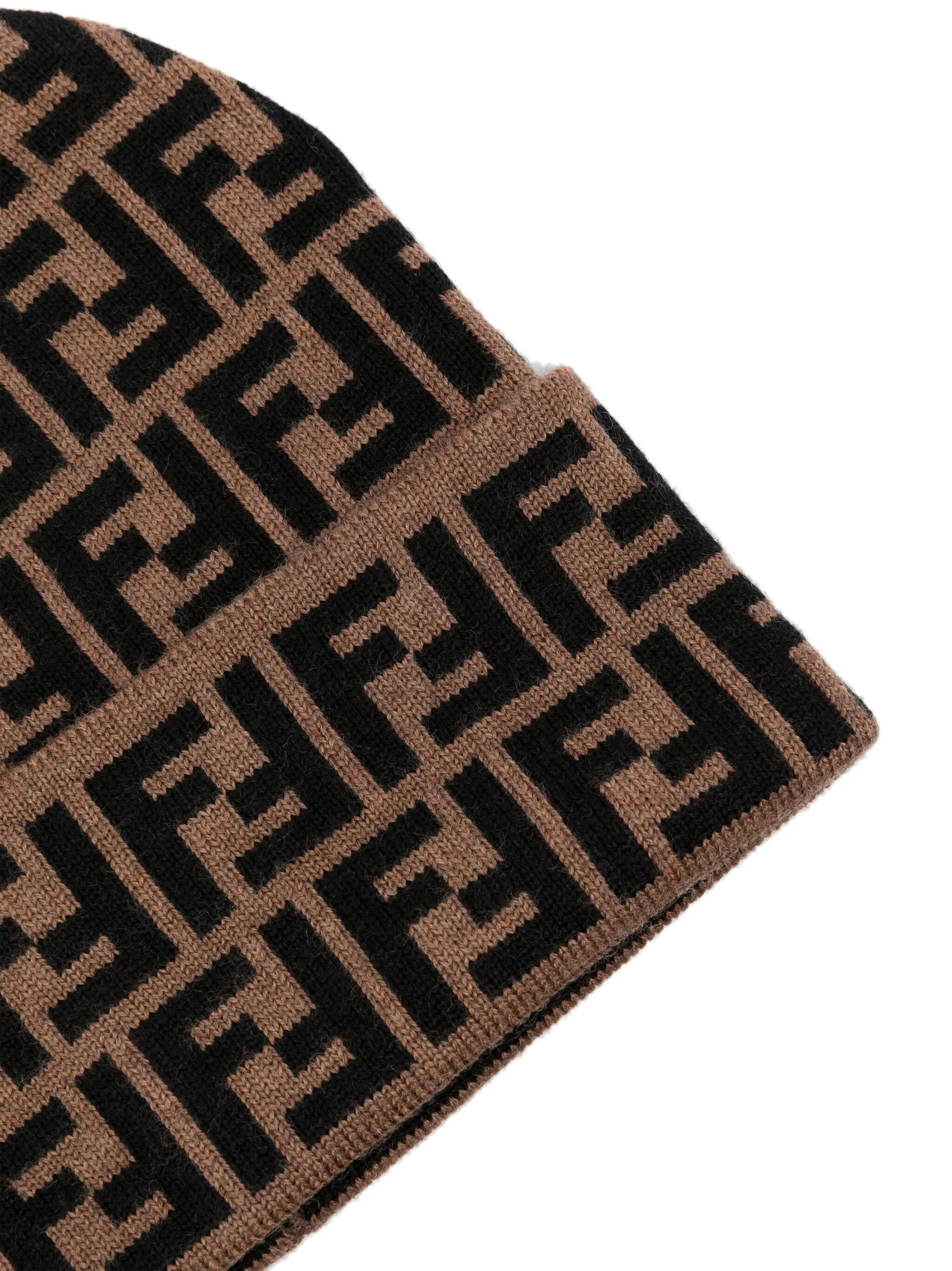 FF-pattern intarsia-knit beanie