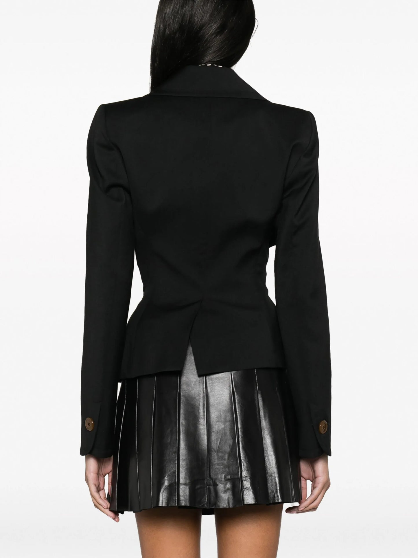 asymmetric-lapels wool blazer