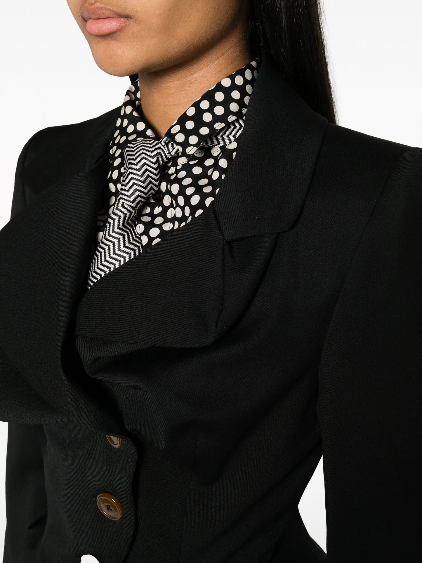 asymmetric-lapels wool blazer
