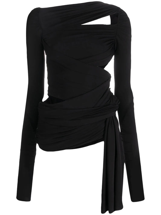 cut-out draped top
