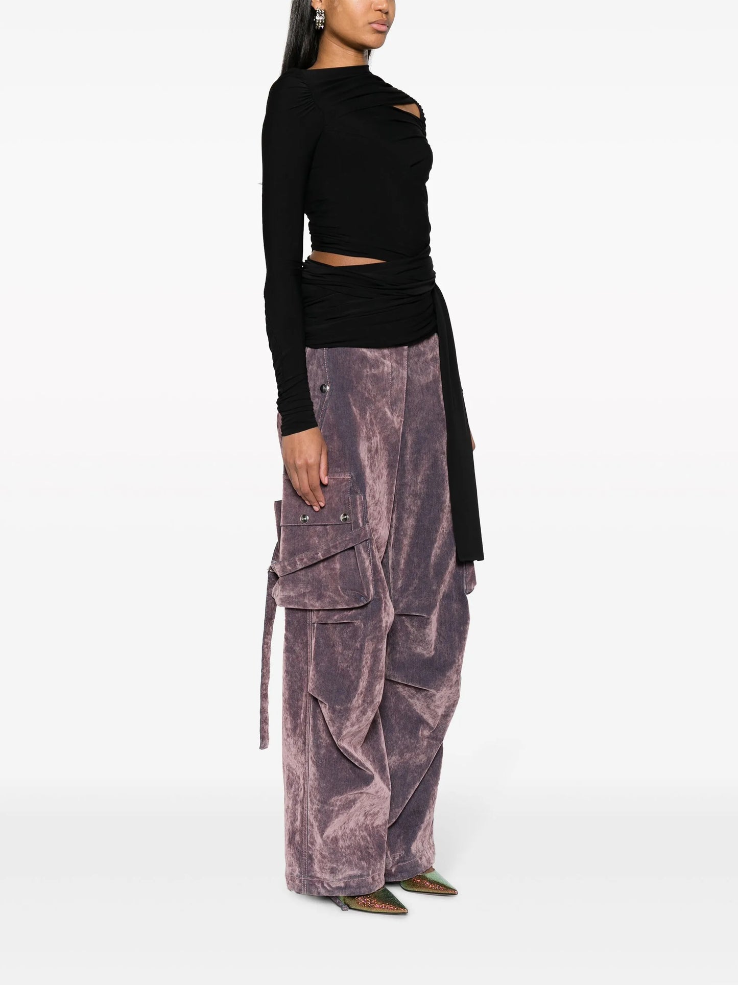 cut-out draped top