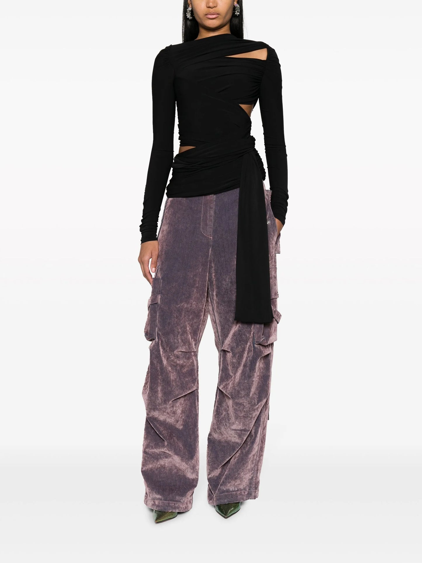 cut-out draped top