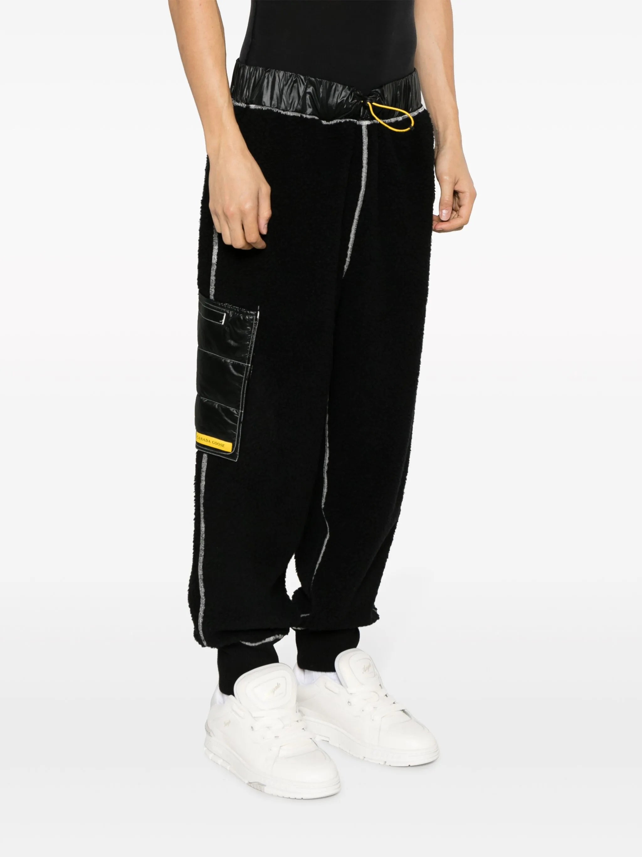 logo-patch fleece track pants