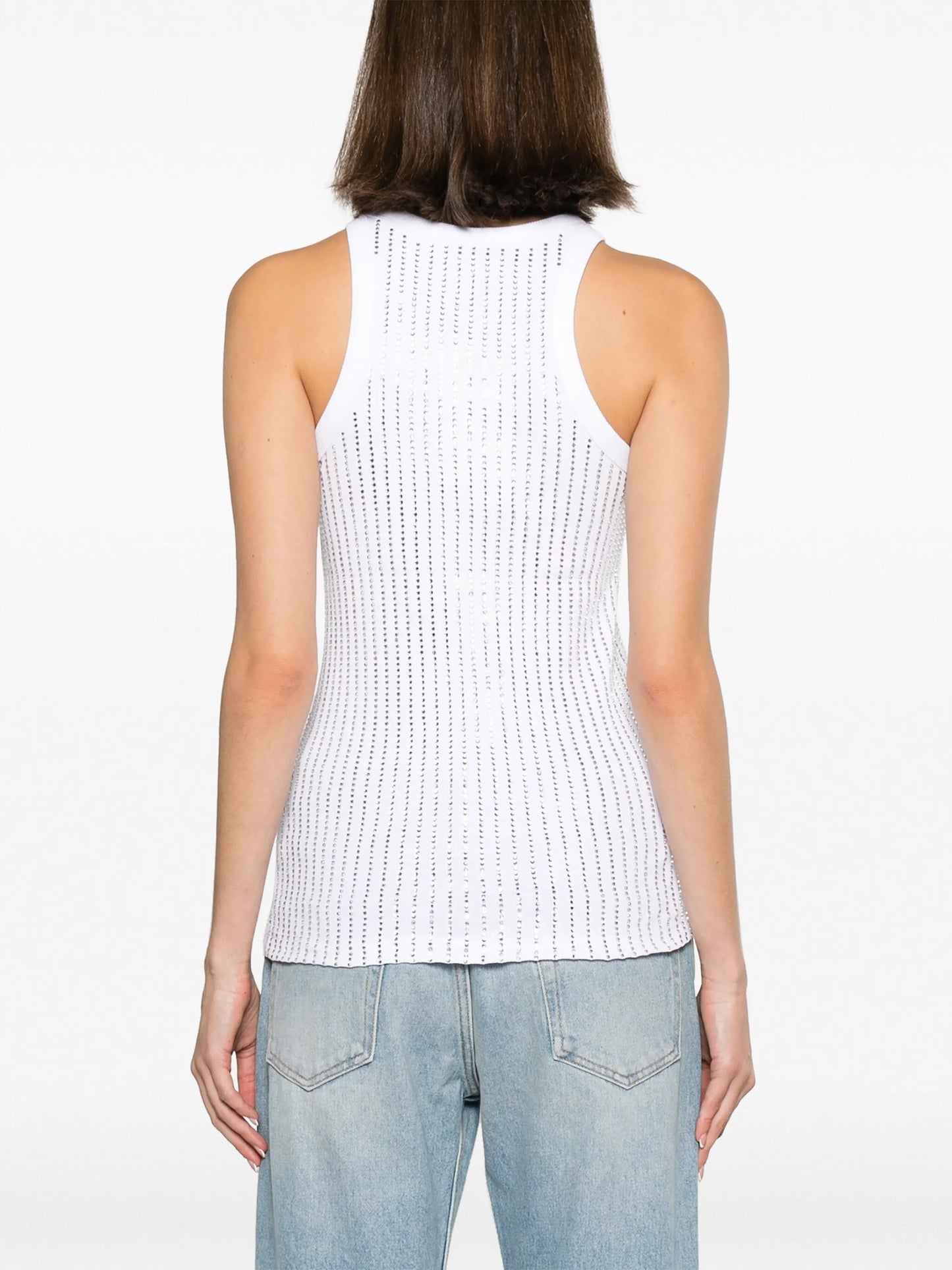 crystal-embellished cotton top