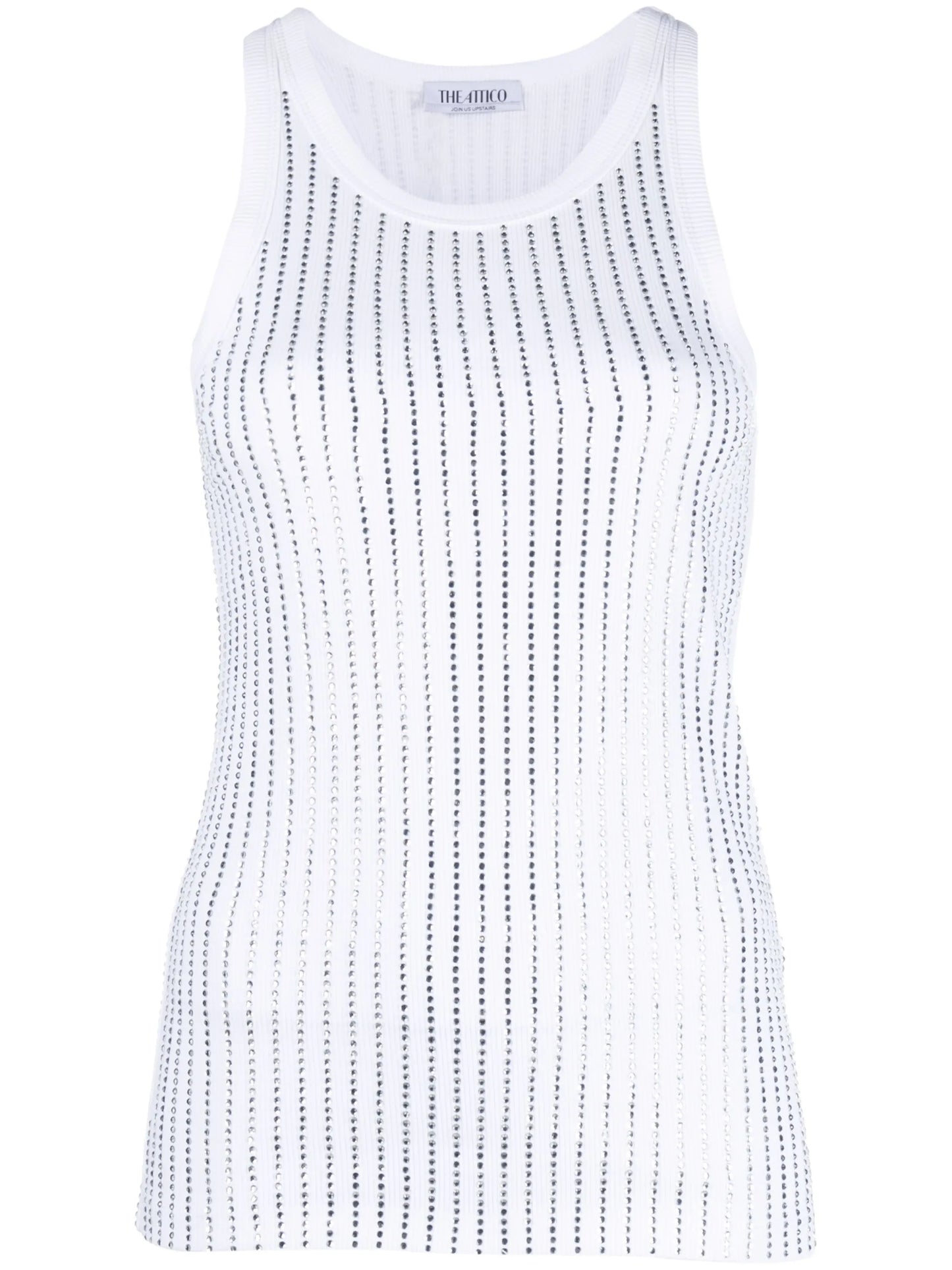 crystal-embellished cotton top
