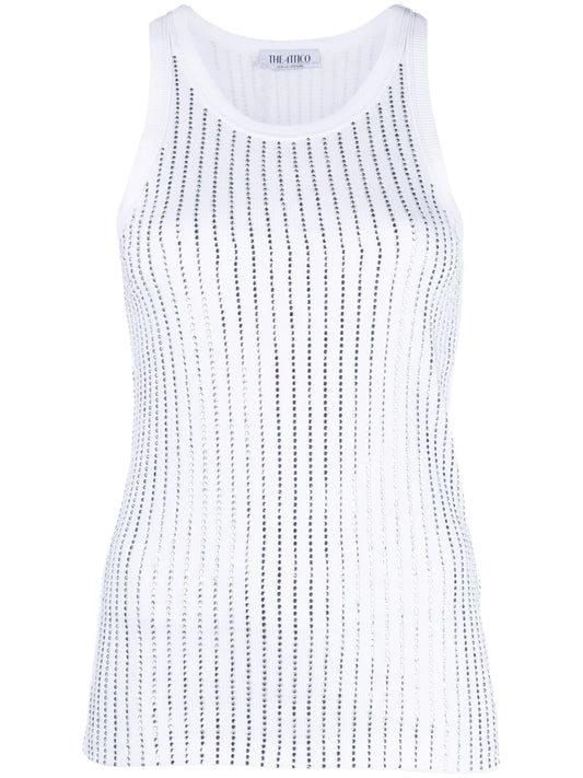 crystal-embellished cotton top