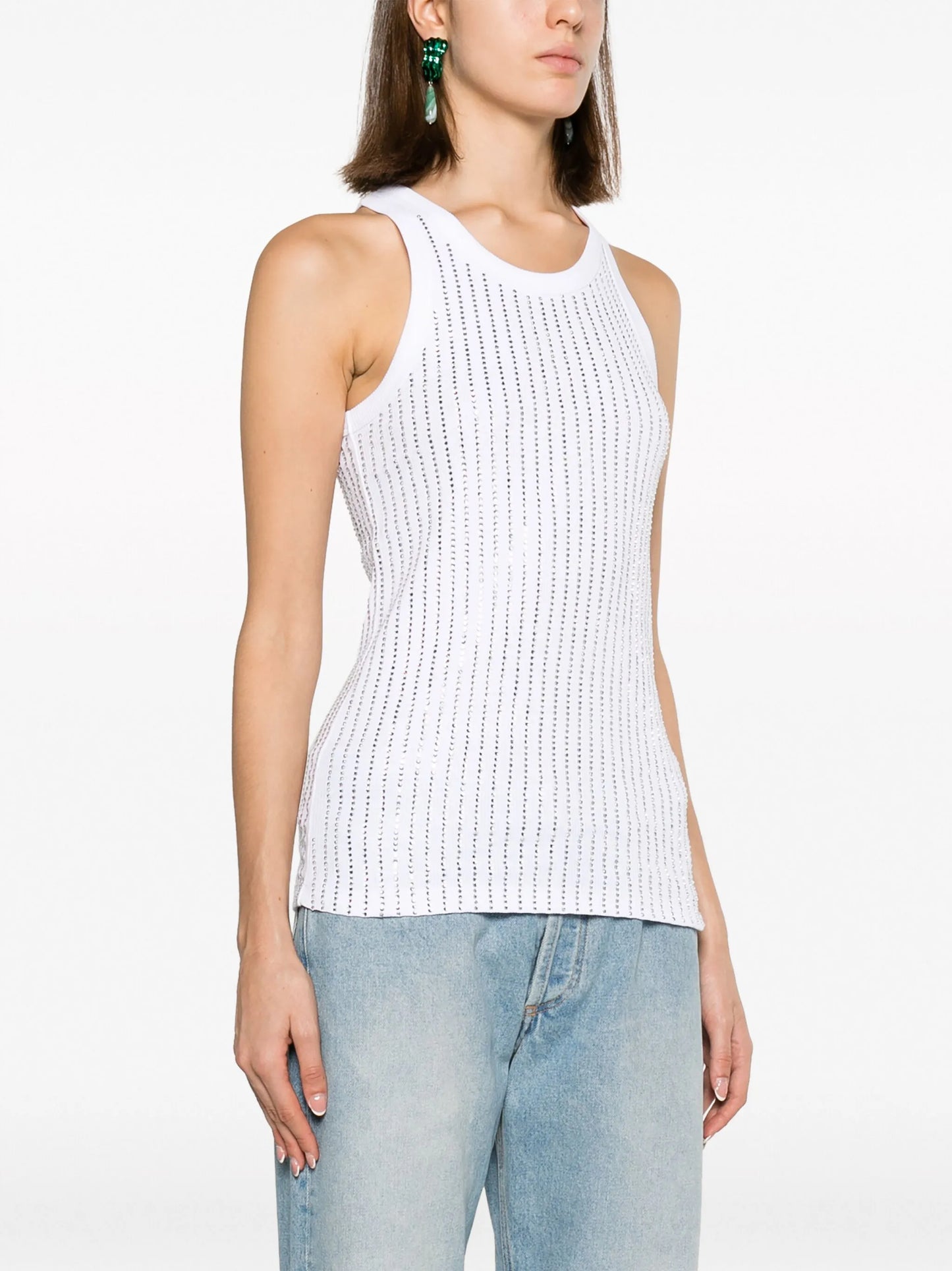 crystal-embellished cotton top
