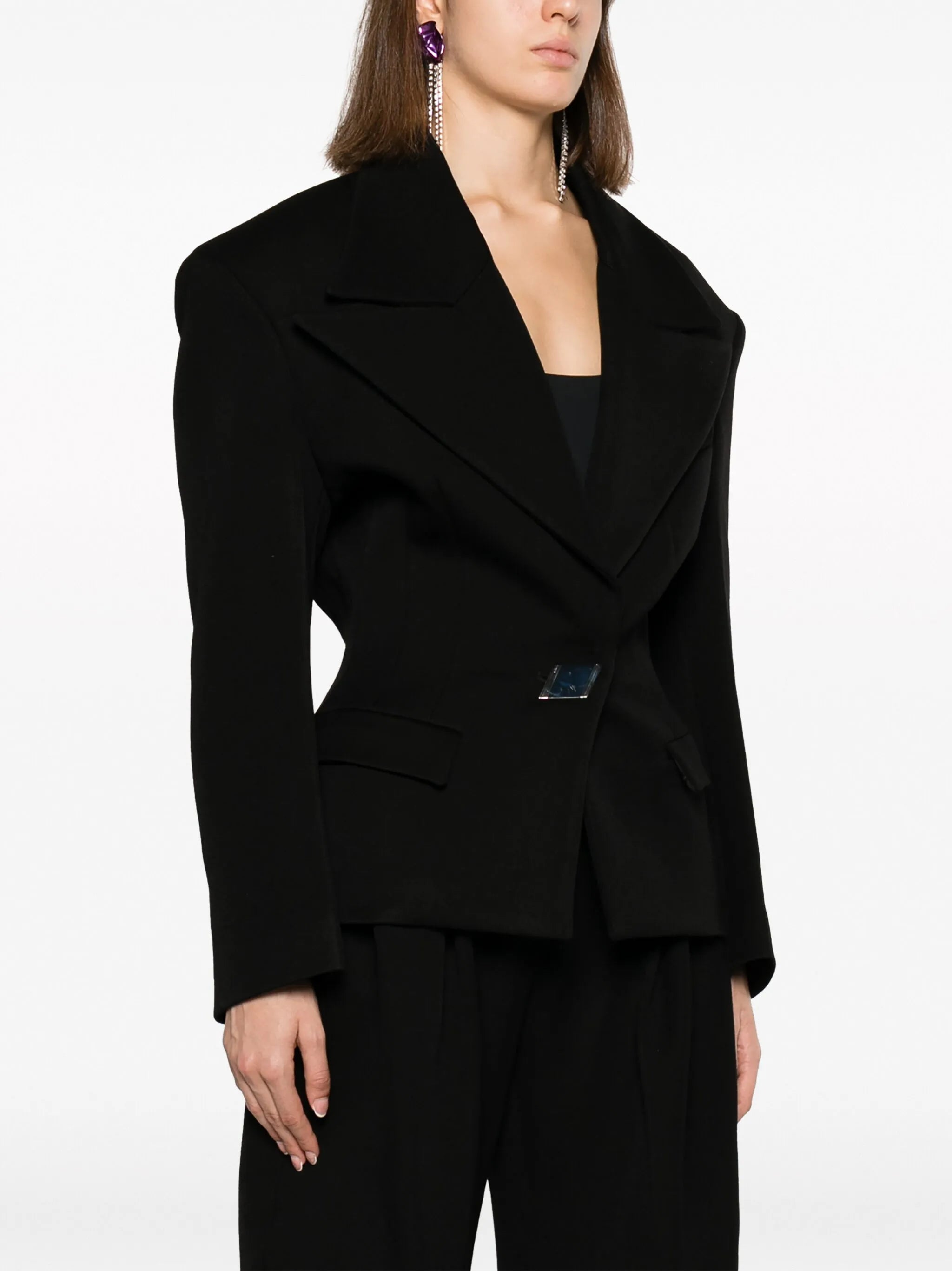 single-breasted fitted blazer