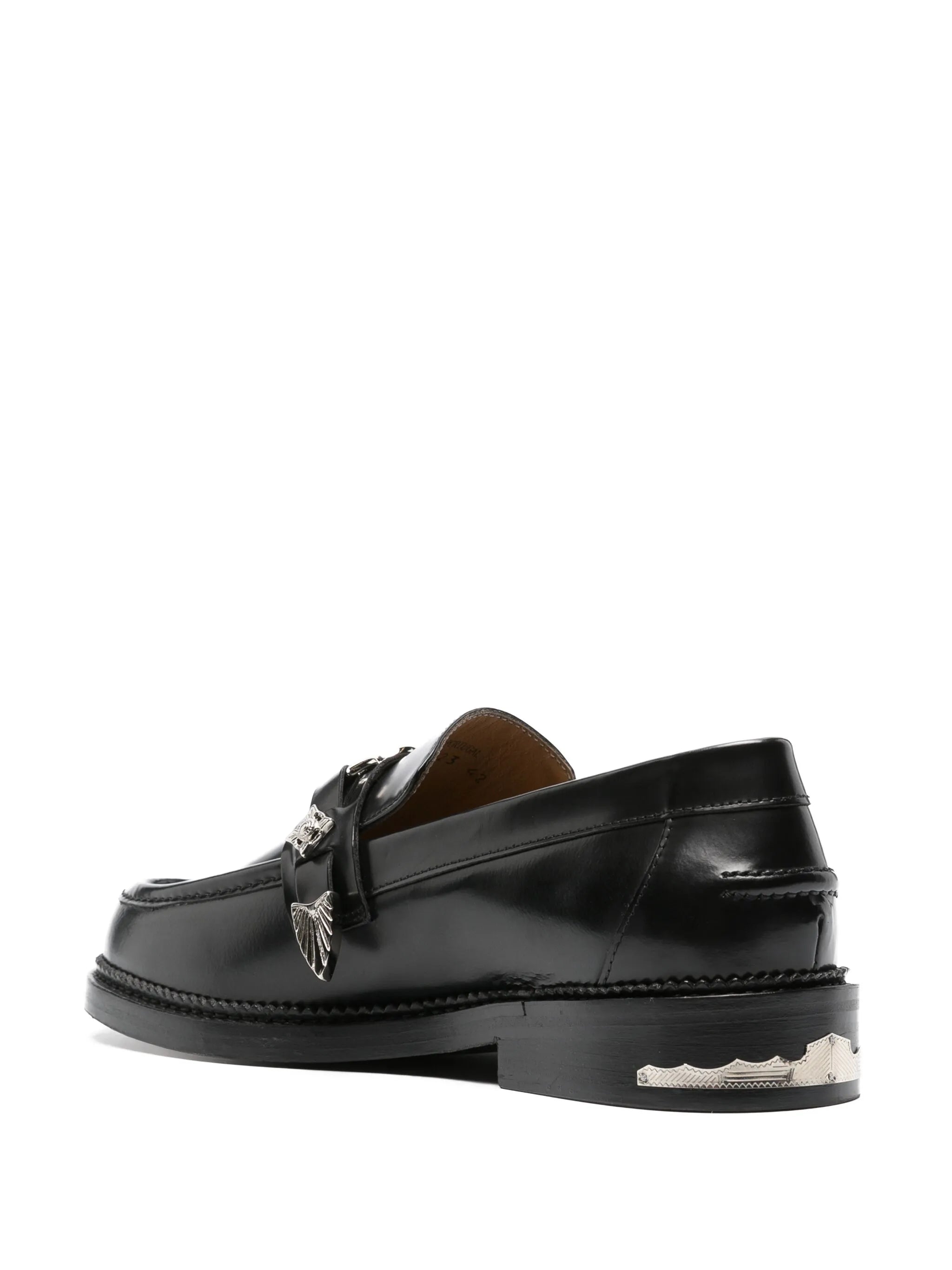 logo-plaque leather loafers