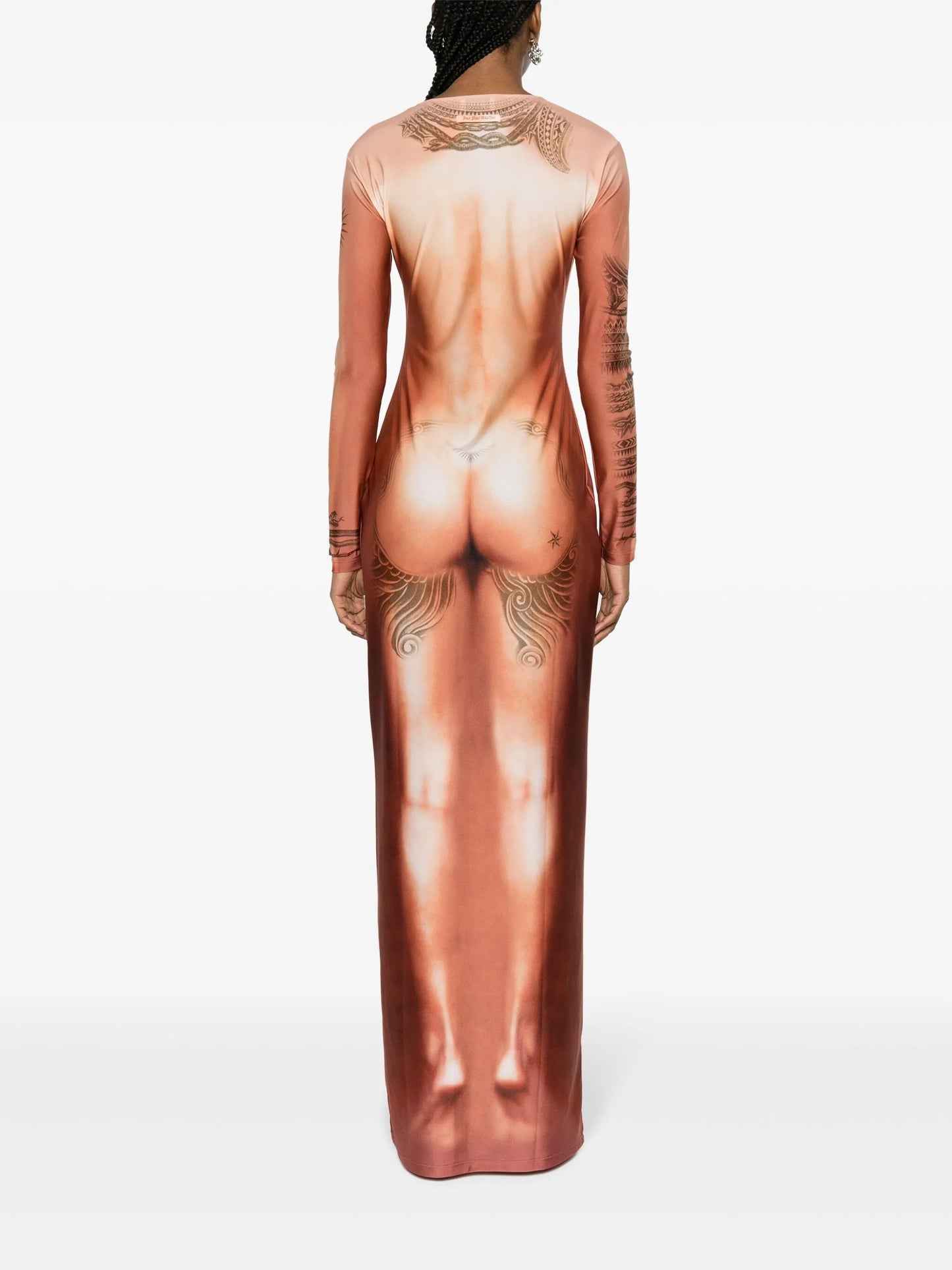 tattoo-print trompe l'oeil maxidress