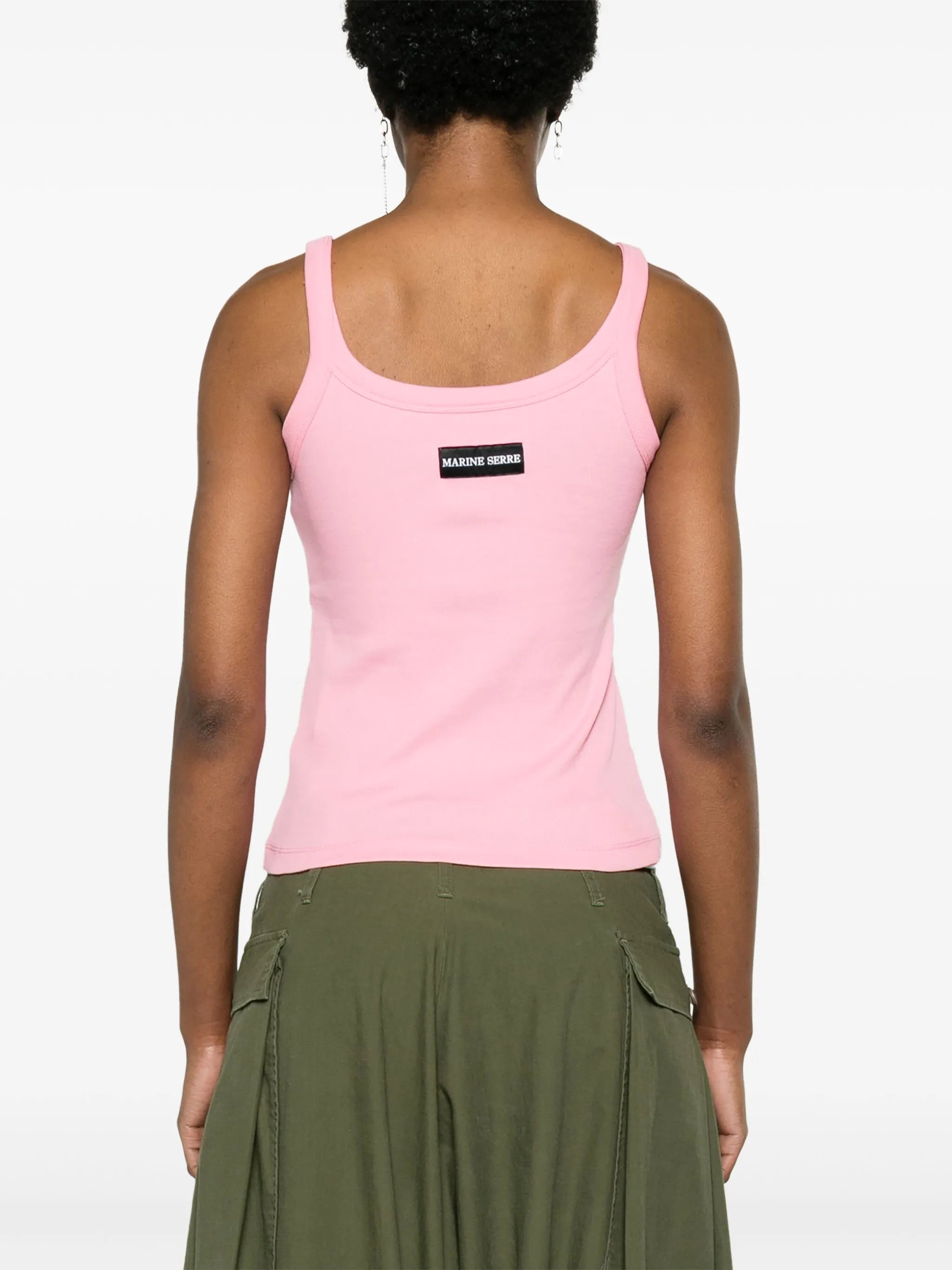 logo-embroidered tank top