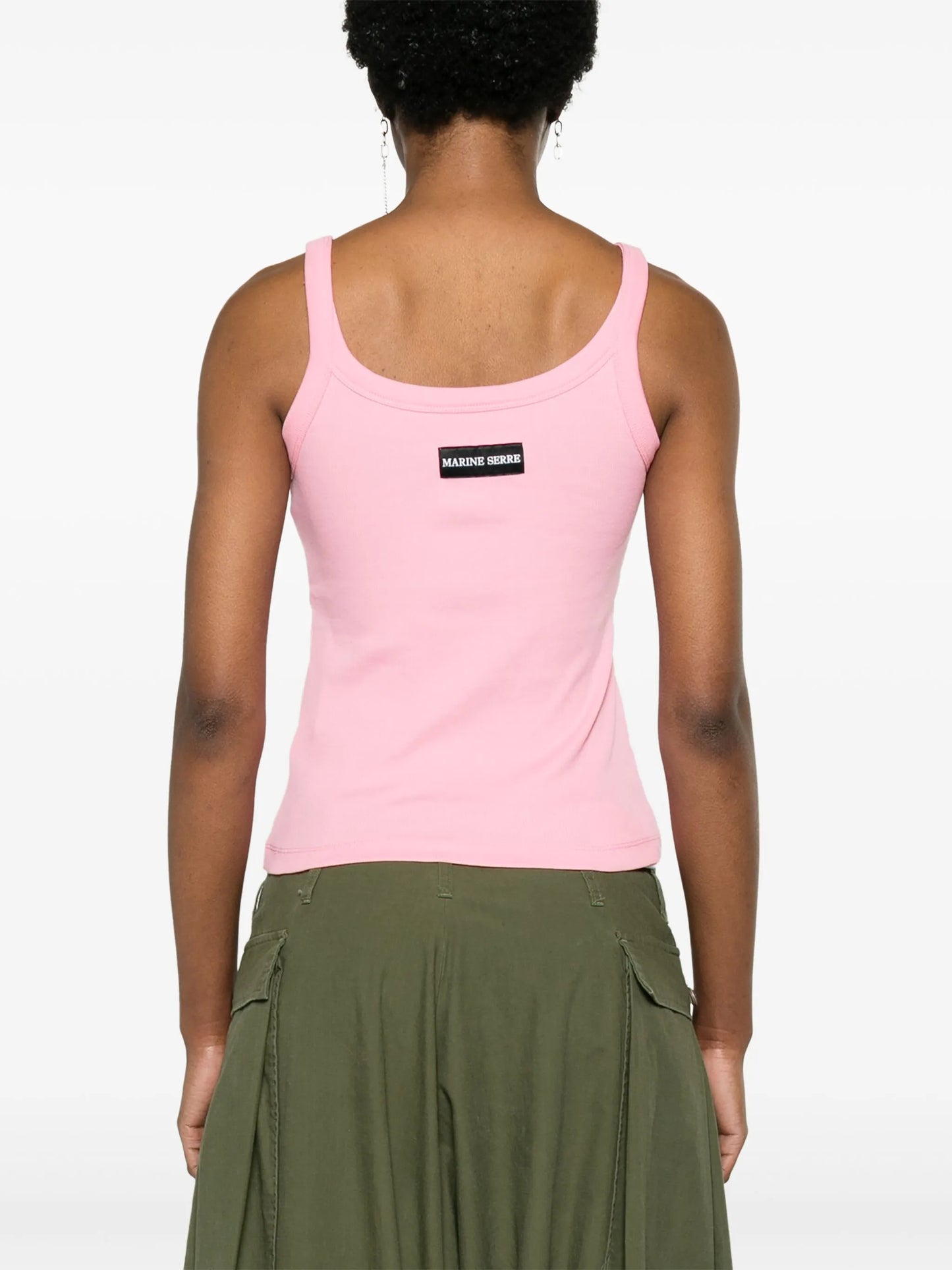 logo-embroidered tank top