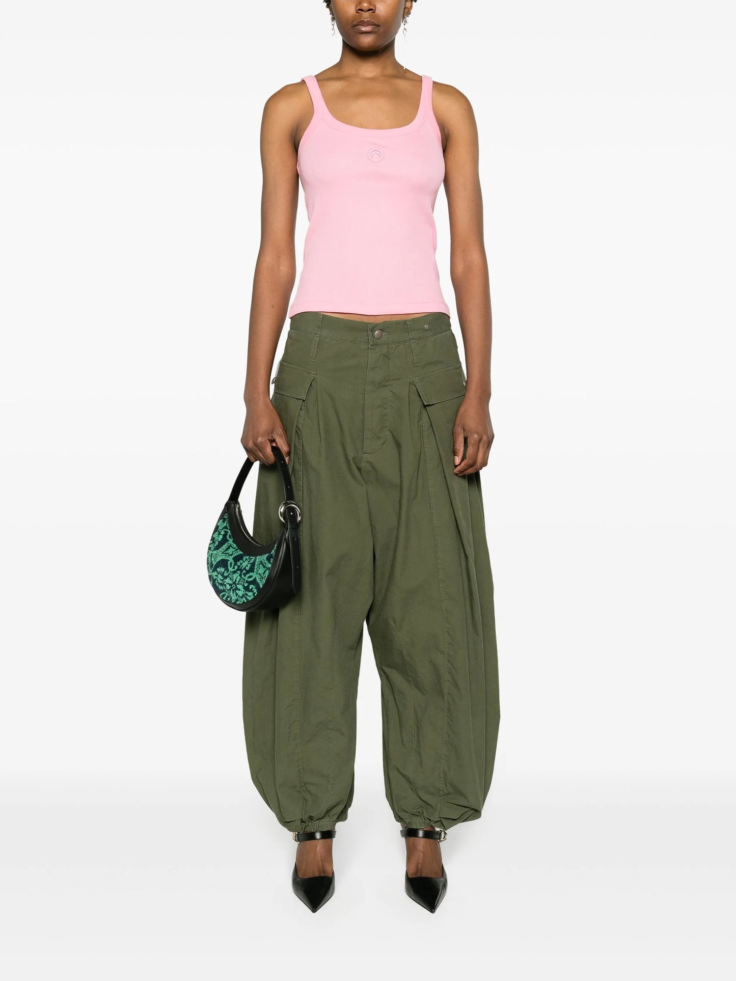 logo-embroidered tank top