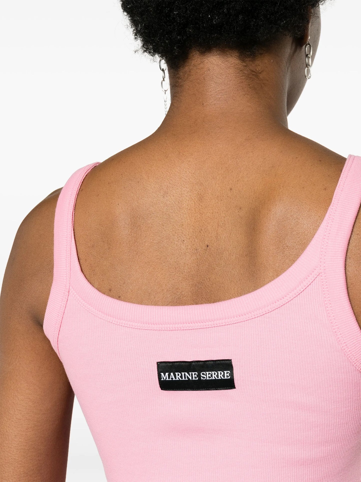 logo-embroidered tank top
