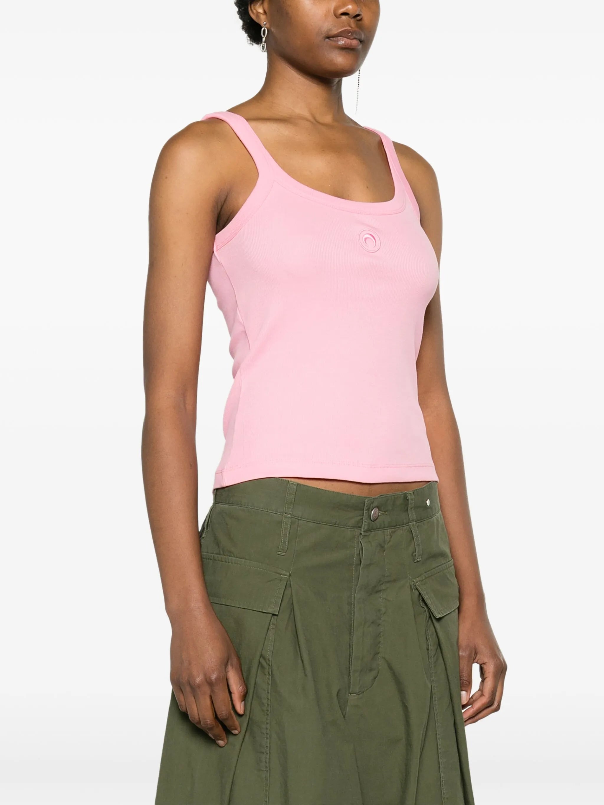 logo-embroidered tank top