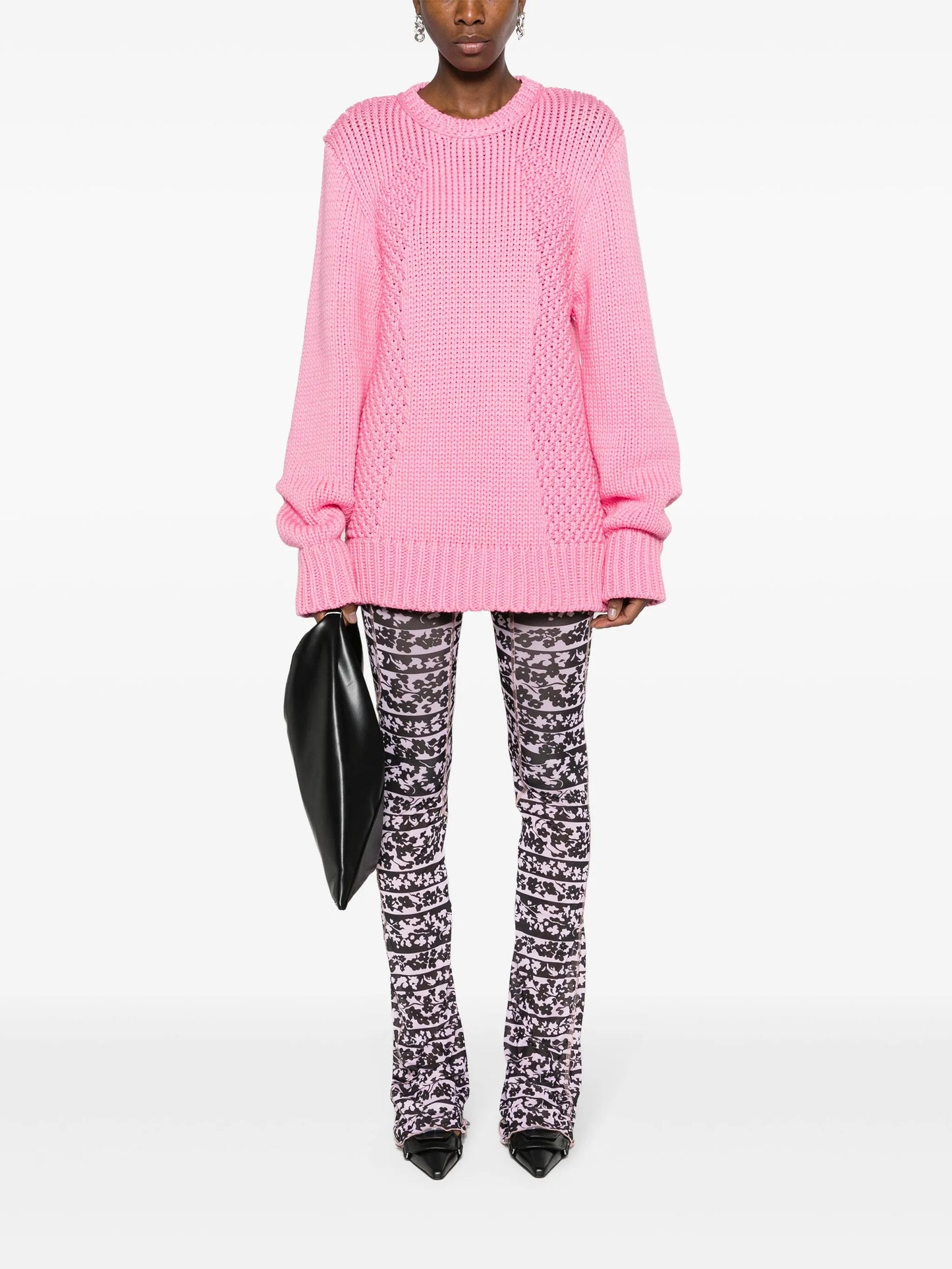 crew-neck chunky-knit jumper