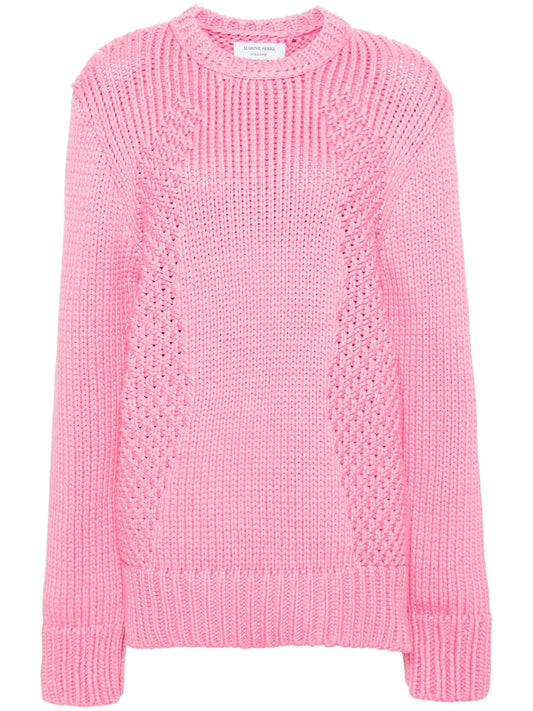 crew-neck chunky-knit jumper