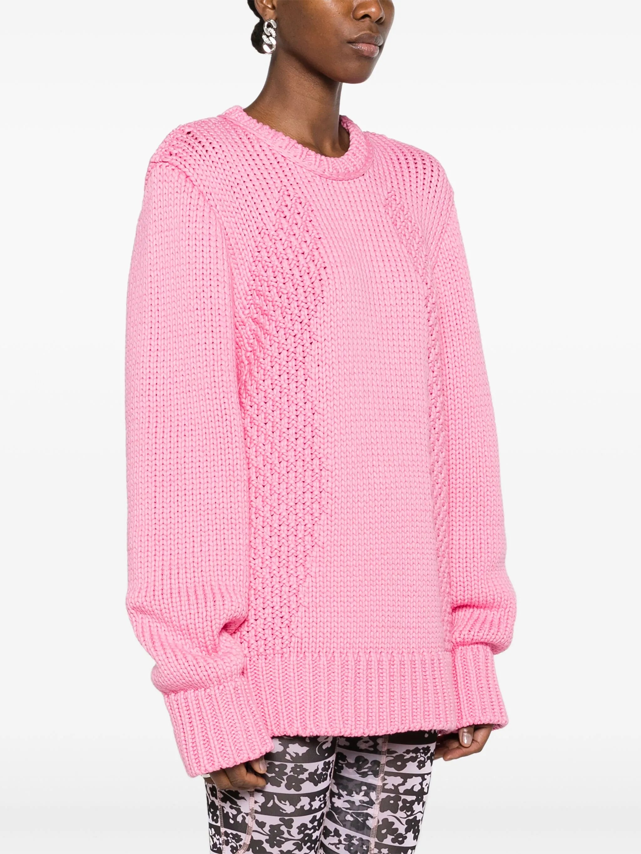 crew-neck chunky-knit jumper