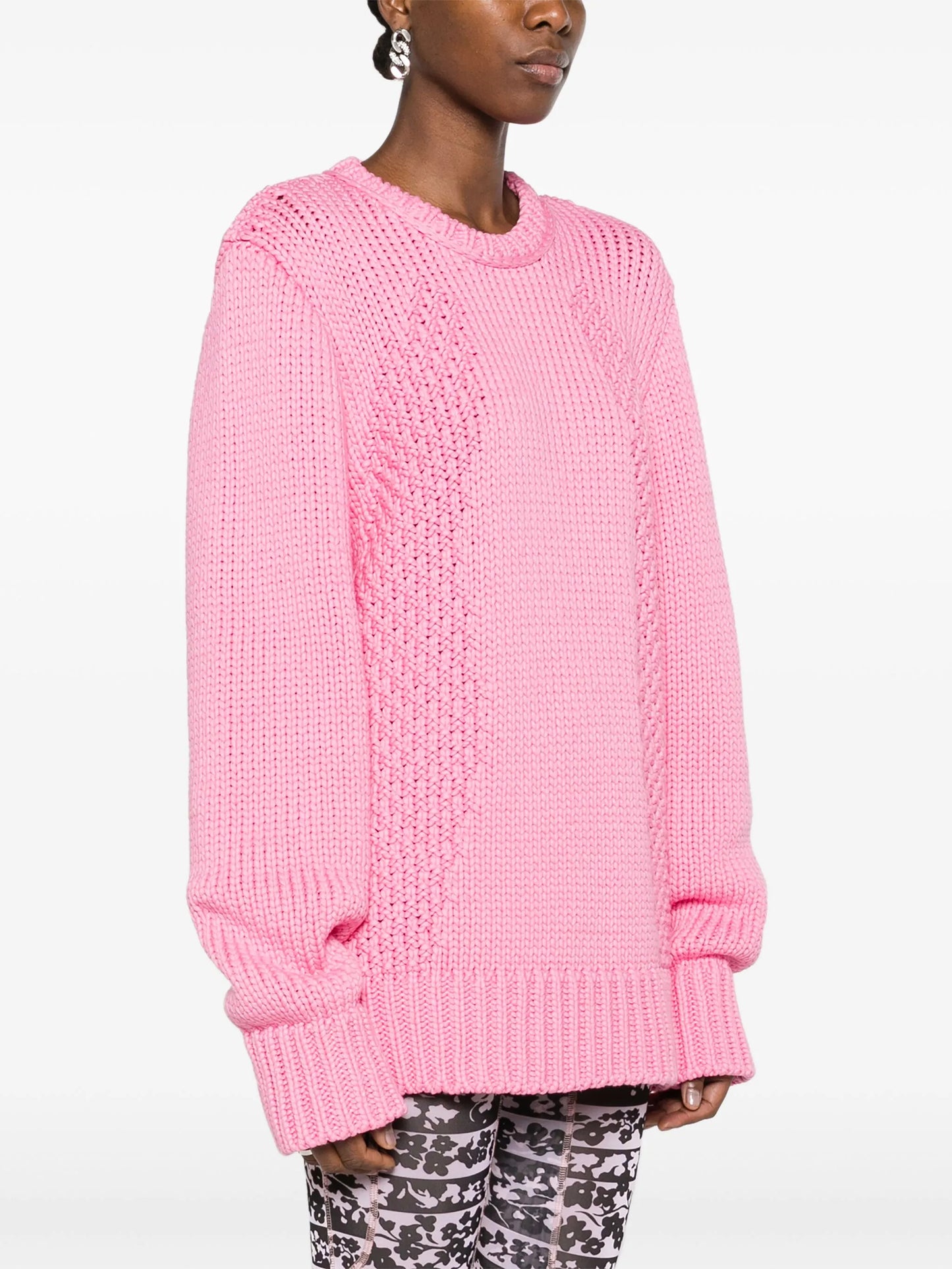 crew-neck chunky-knit jumper