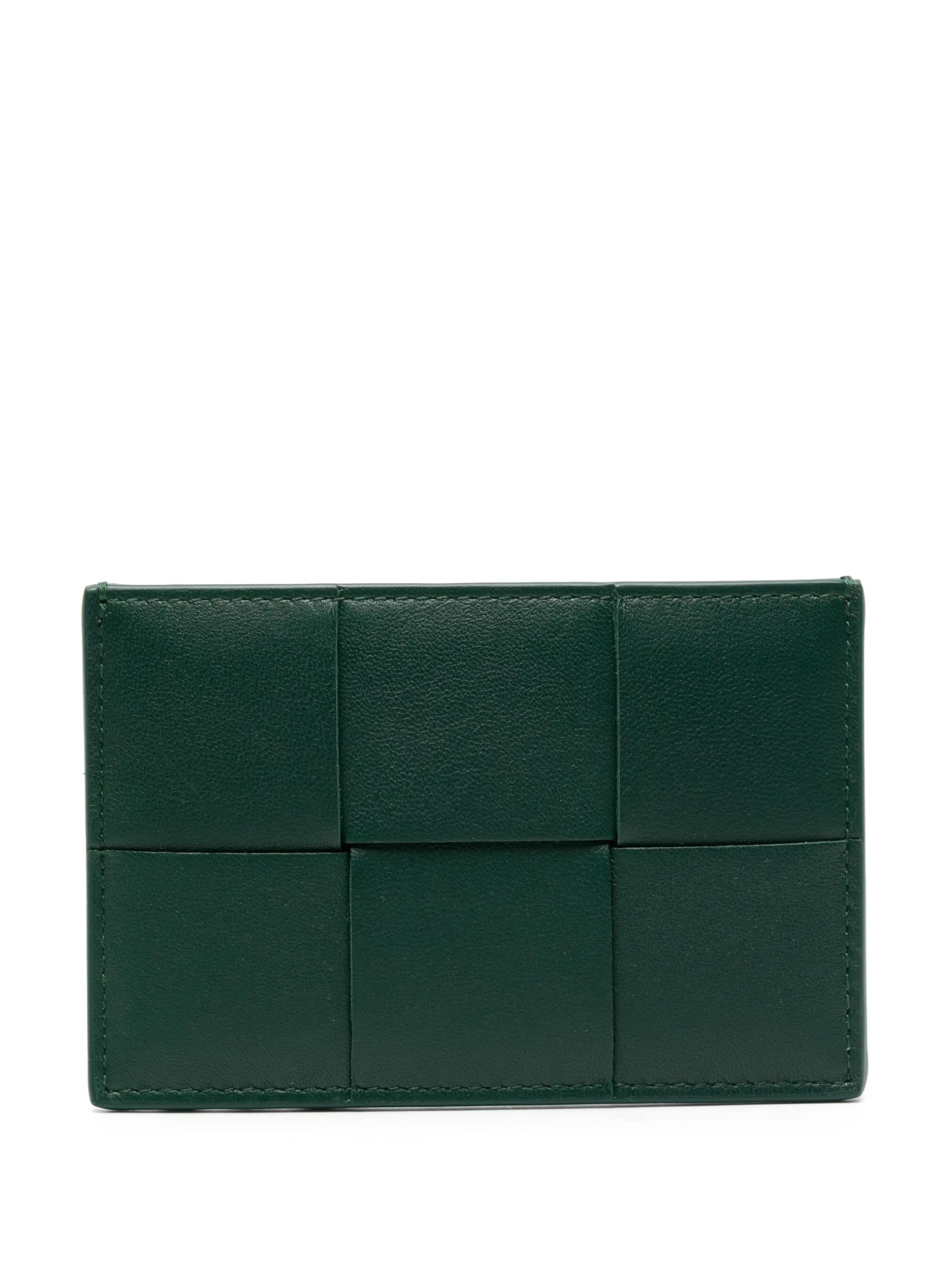 Intrecciato leather cardholder