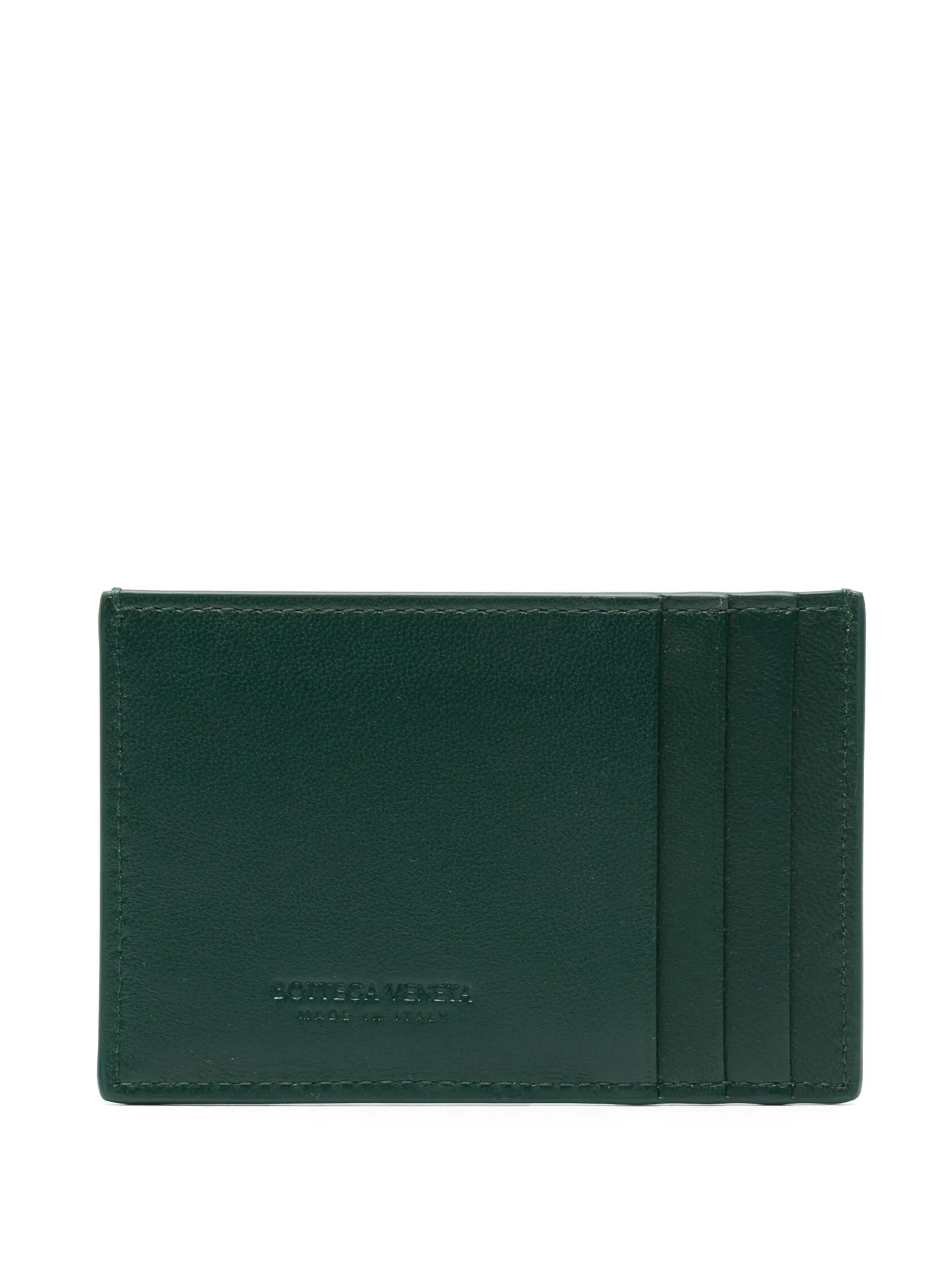 Intrecciato leather cardholder