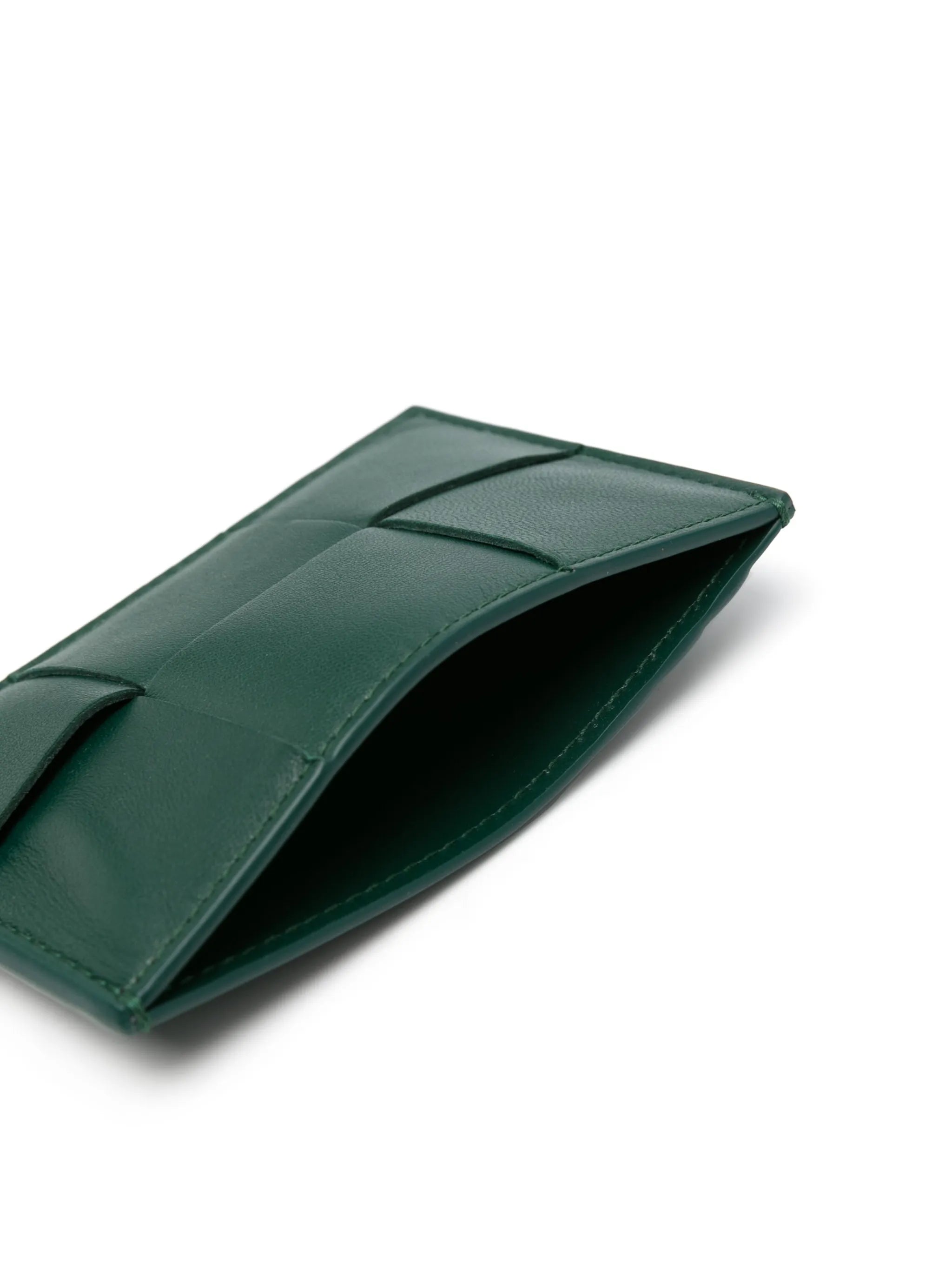 Intrecciato leather cardholder