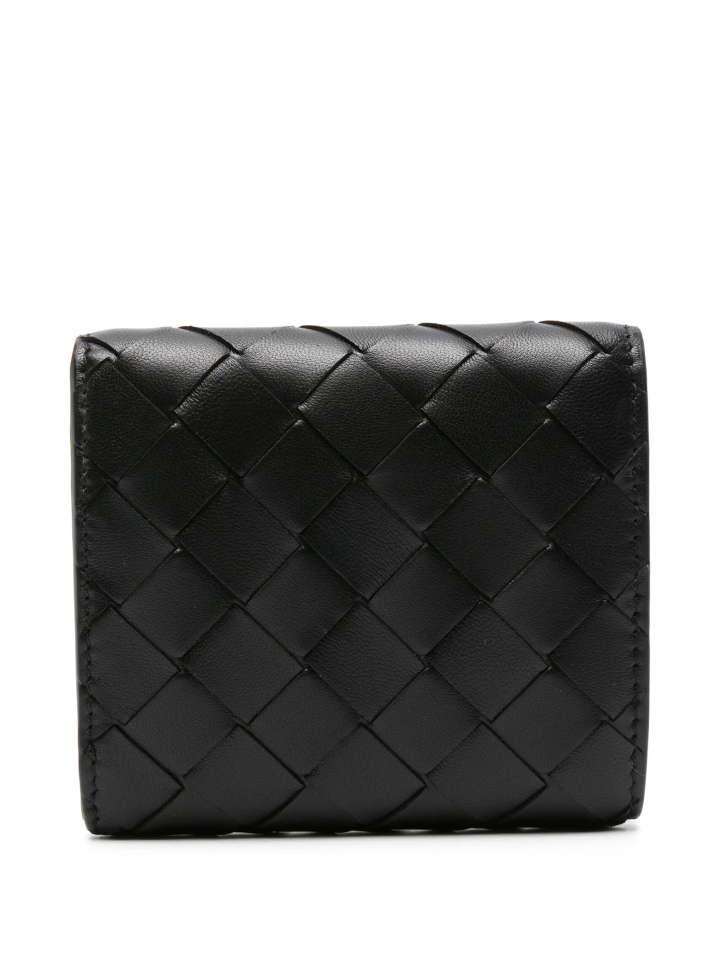 Intrecciato leather tri-fold wallet