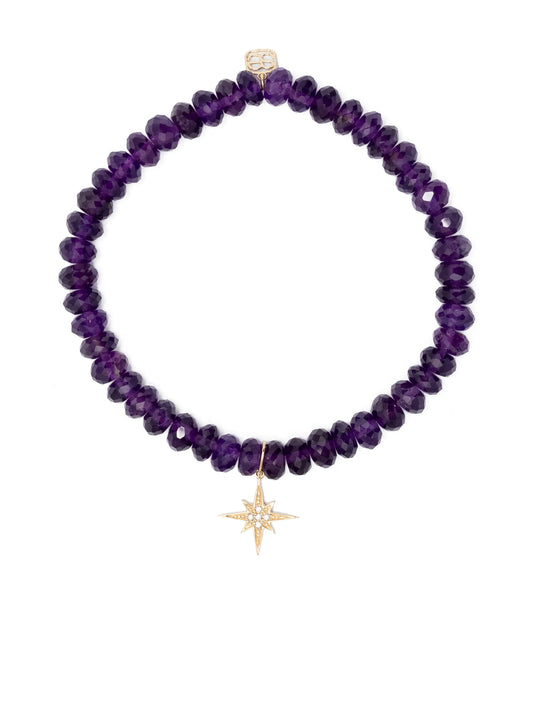 14kt yellow gold Starburst amethyst and diamond bracelet