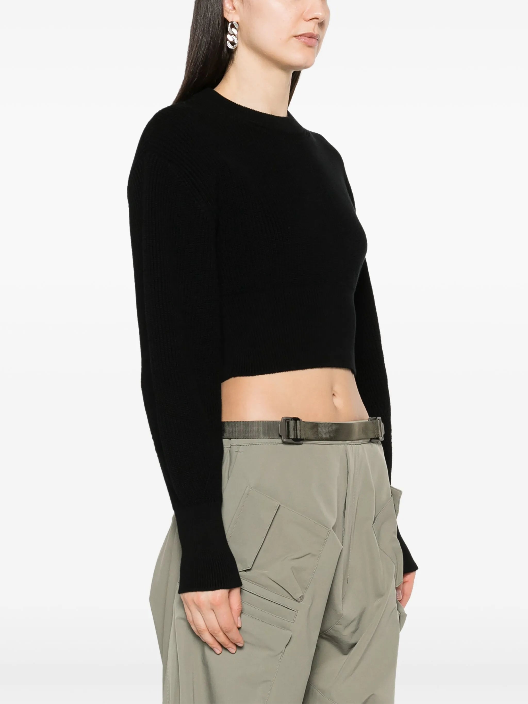 Core-knit ribbed jumper