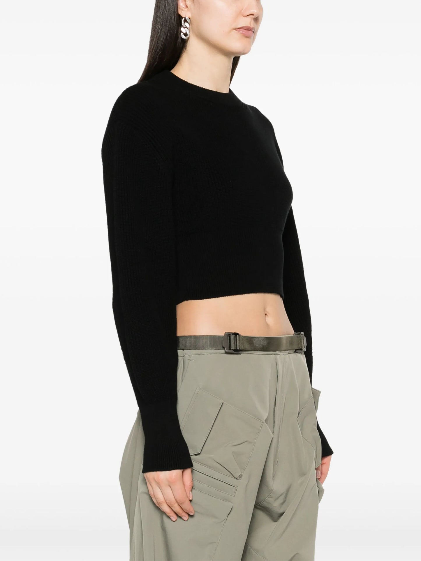 Core-knit ribbed jumper