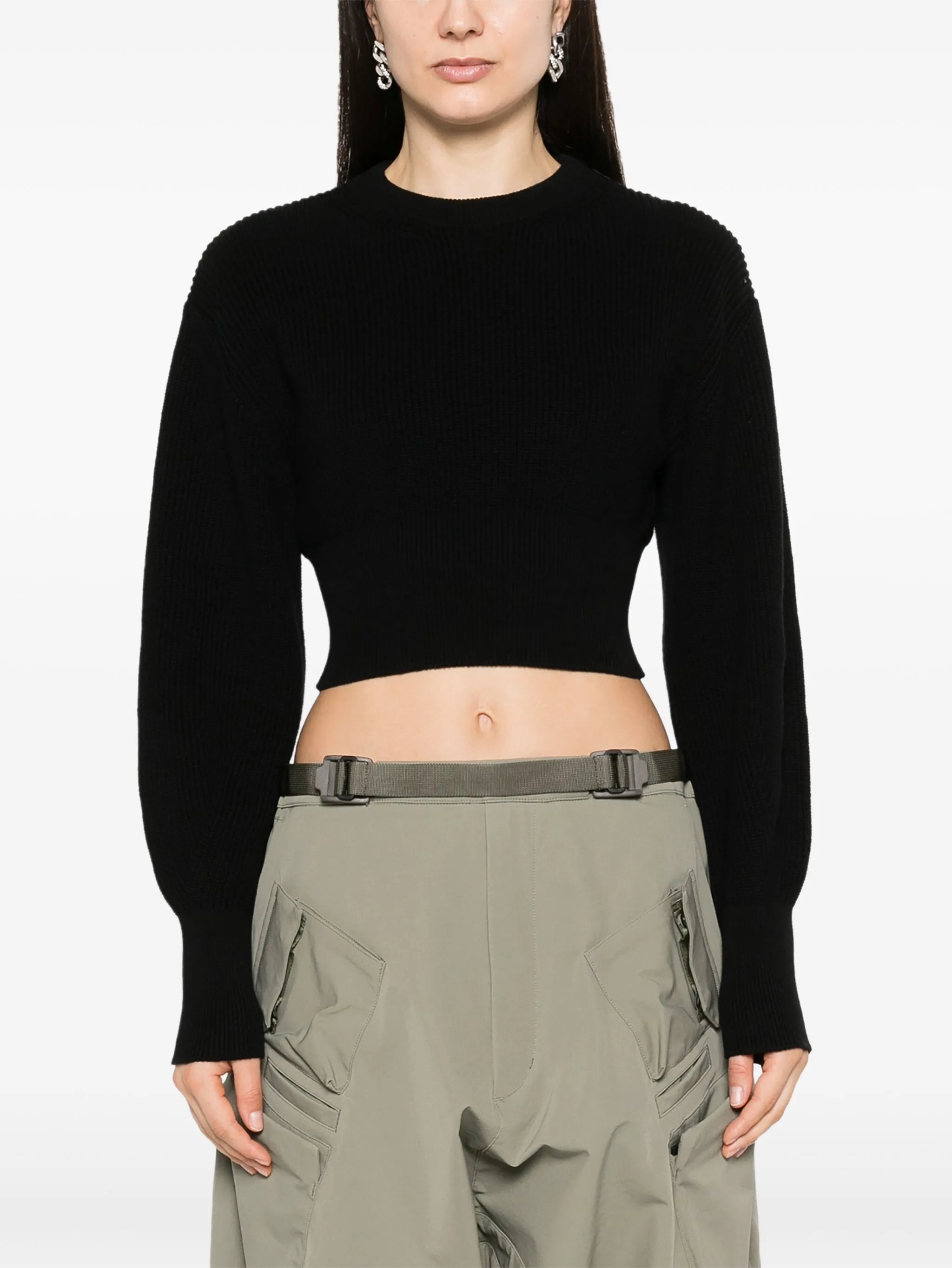 Core-knit ribbed jumper