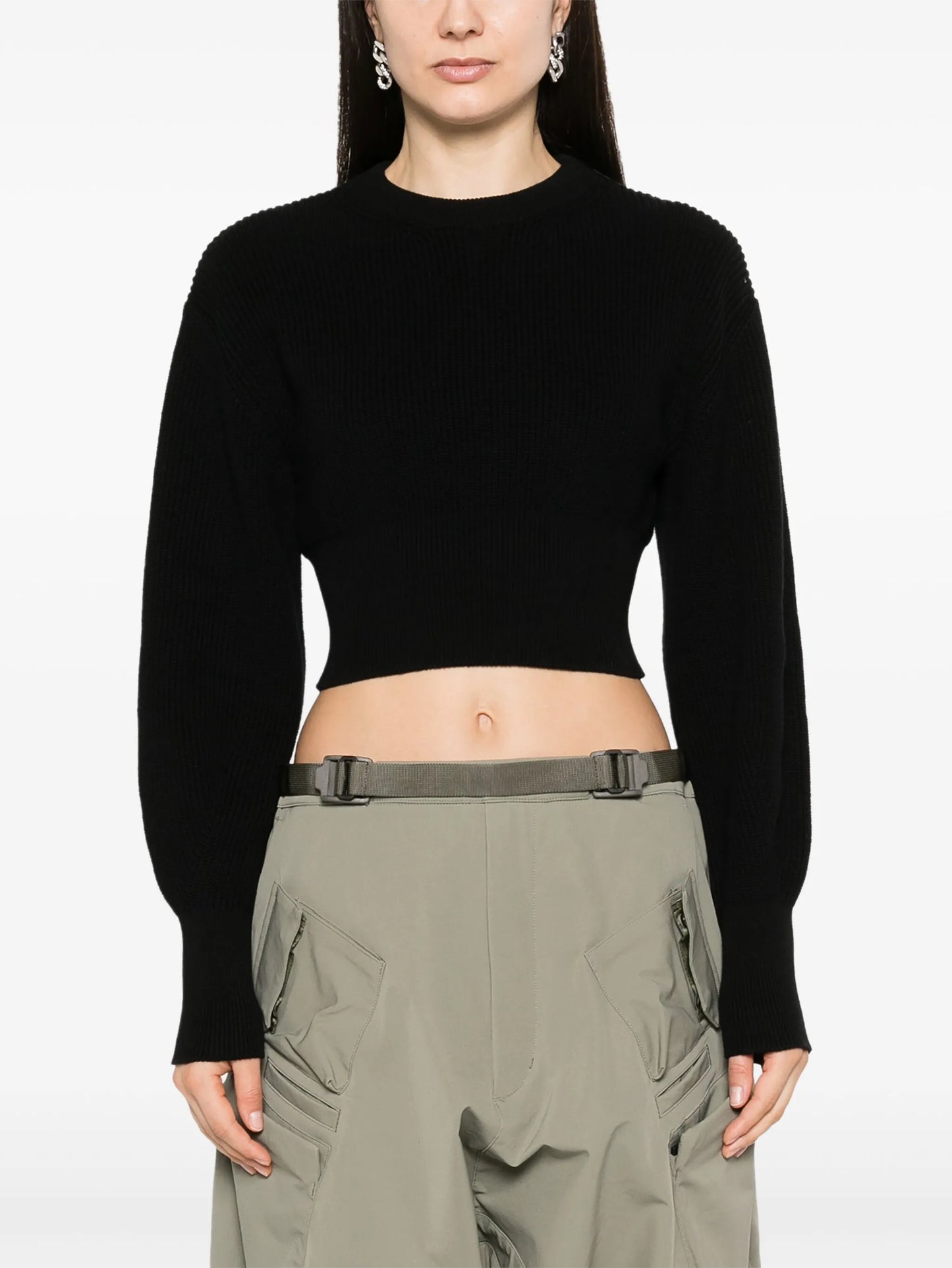 Core-knit ribbed jumper
