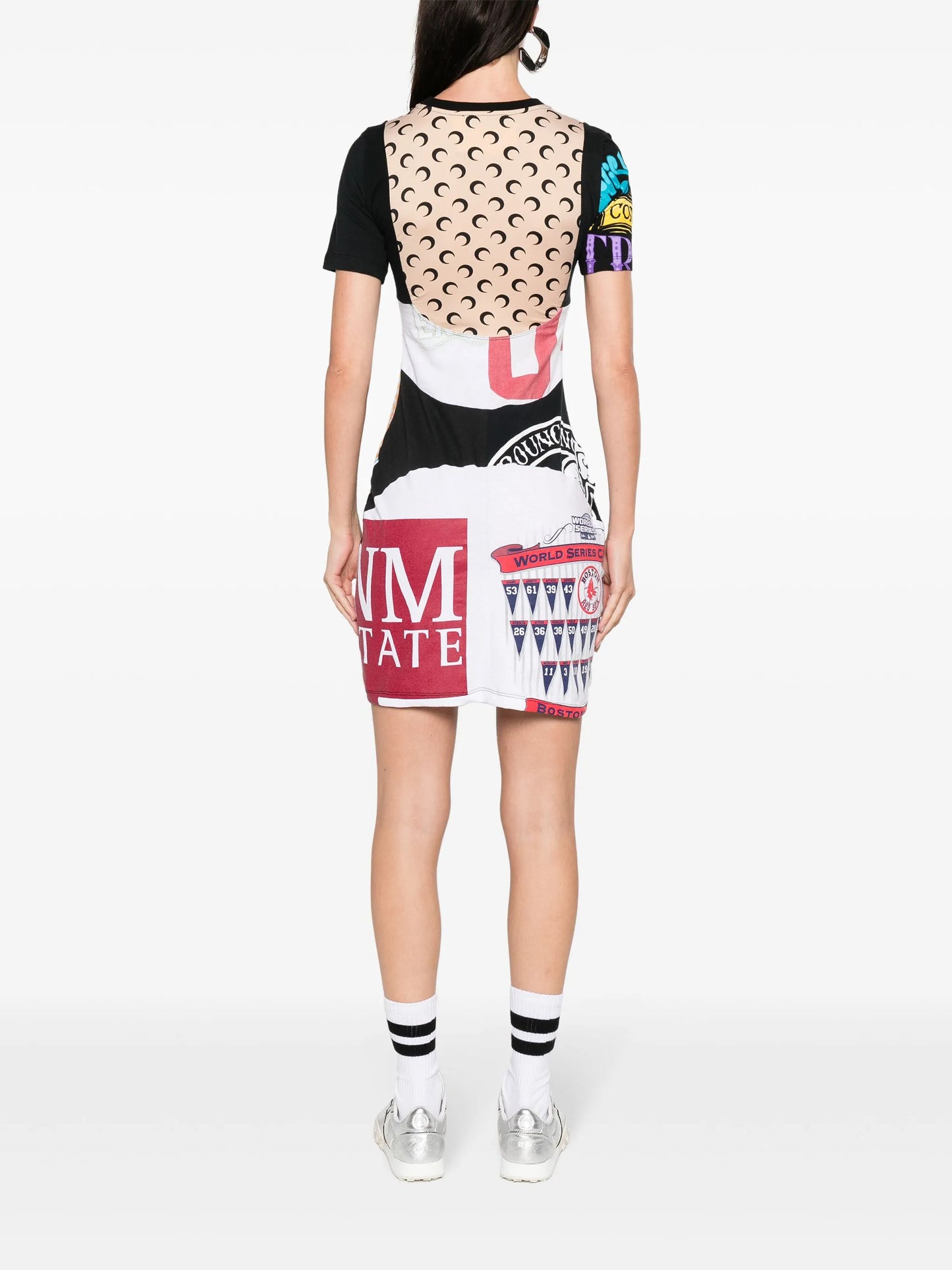patchwork cotton minidress