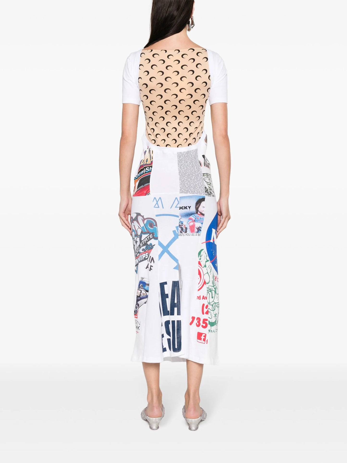 Regenerated graphic-print maxi dress