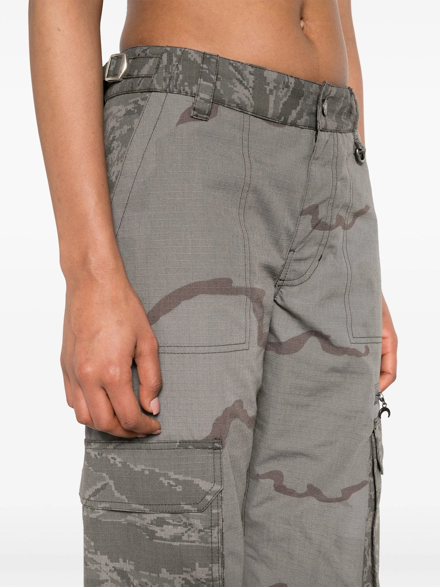 Regenerated wide-leg cargo trousers