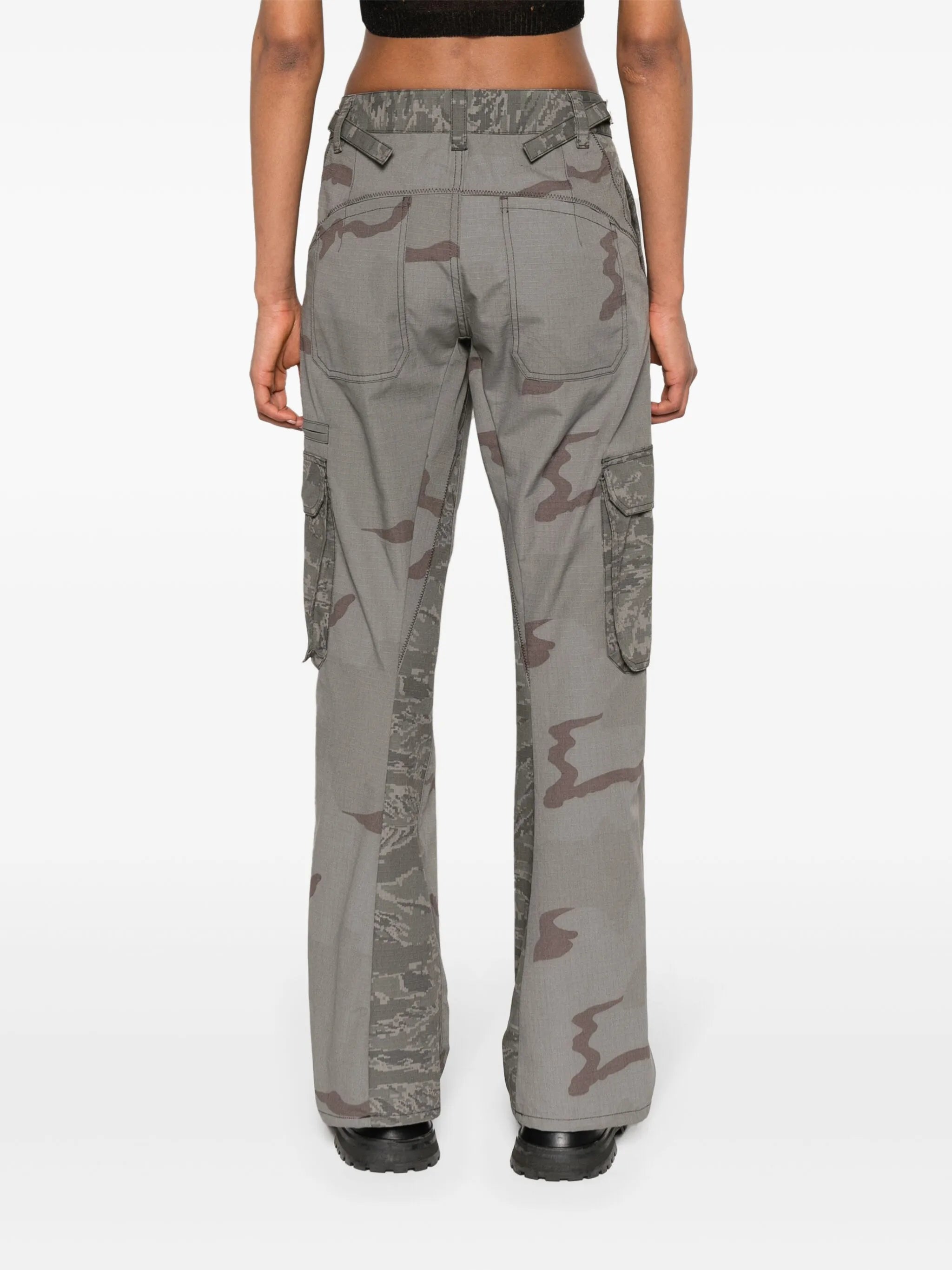 Regenerated wide-leg cargo trousers
