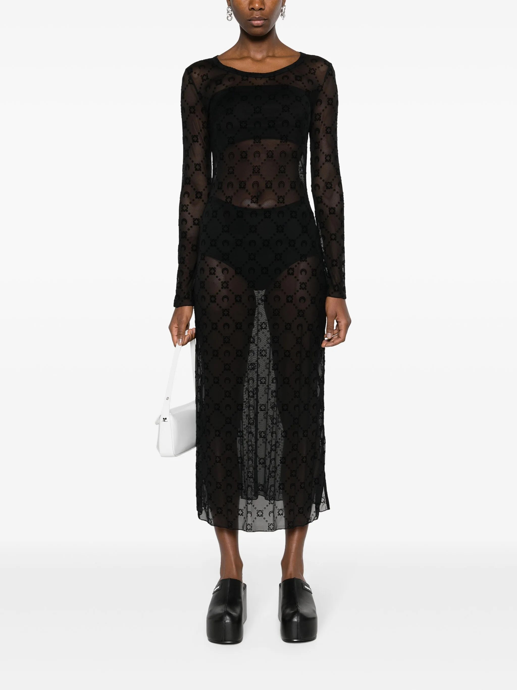 Moonogram mesh dress