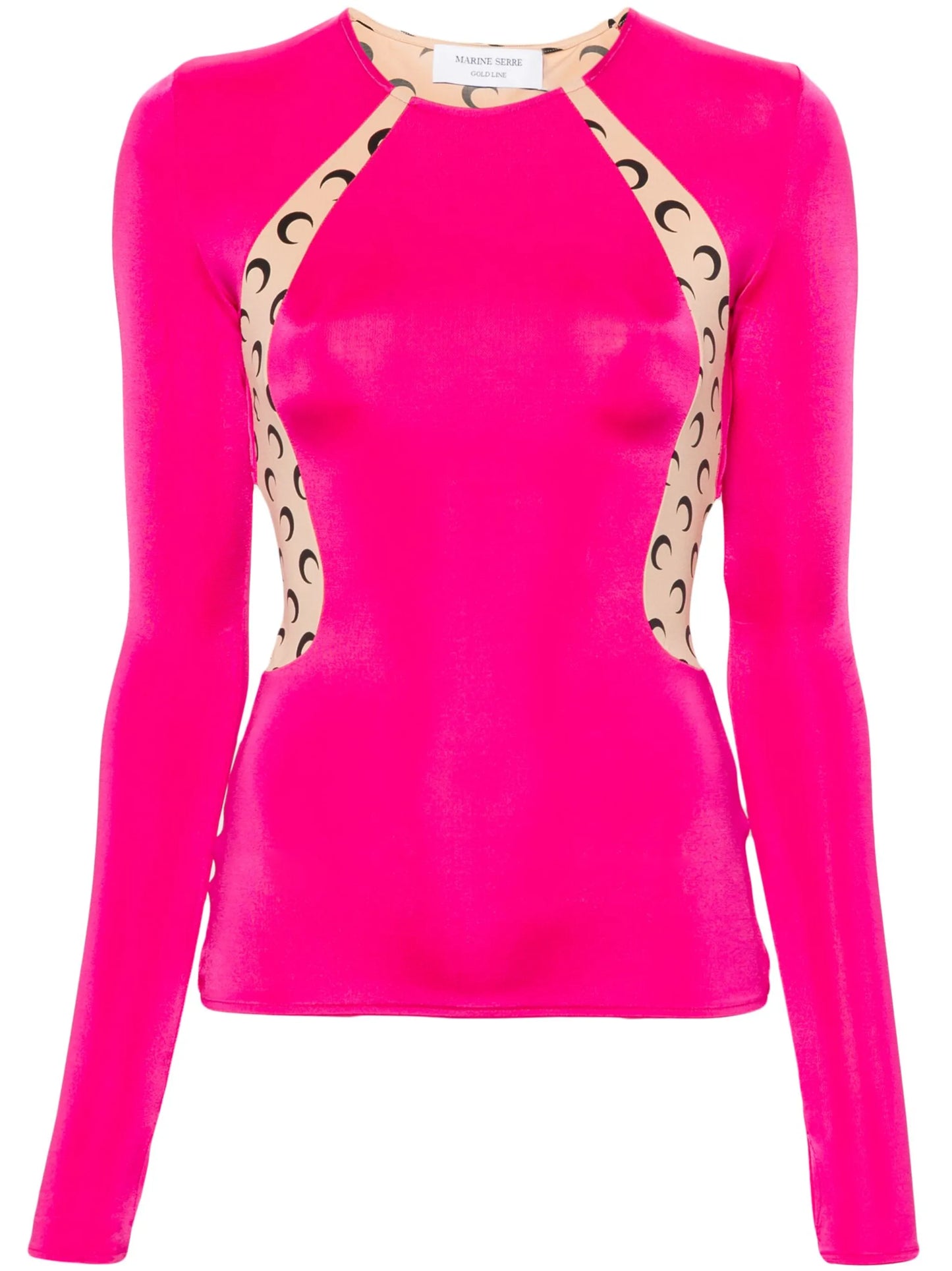 Regenerated draped long-sleeve top