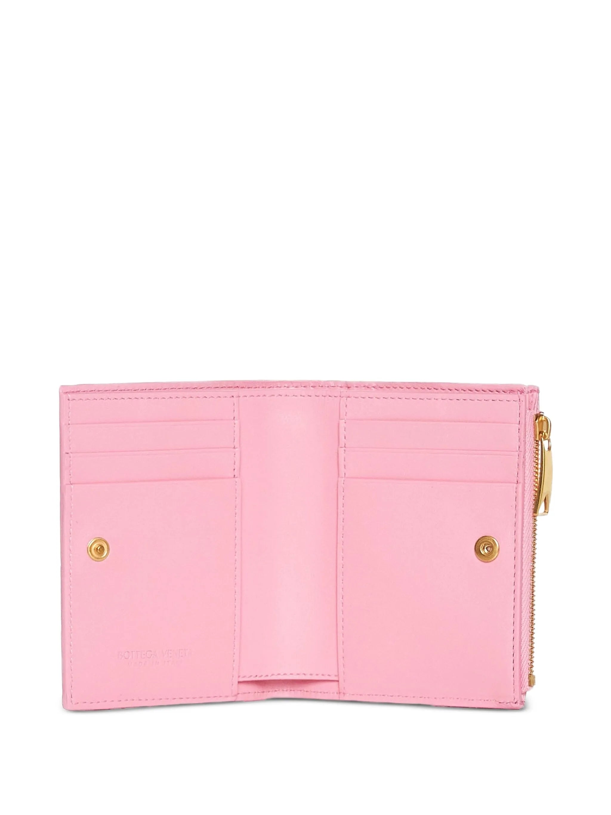 Intrecciato leather bi-fold wallet