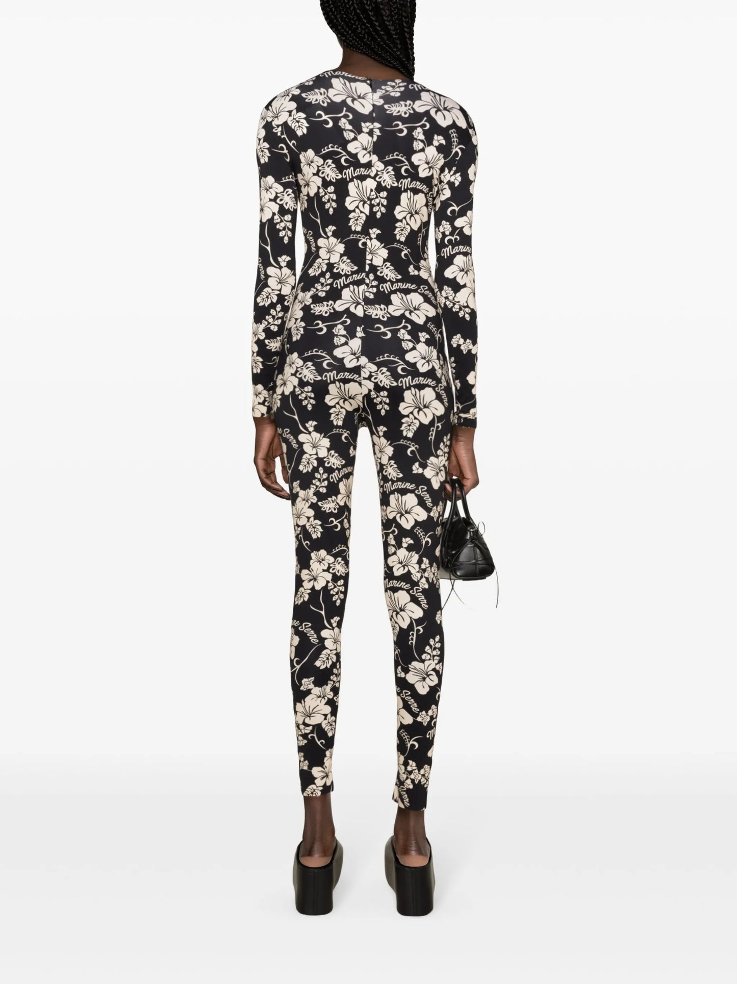 Regenerated floral-print catsuit
