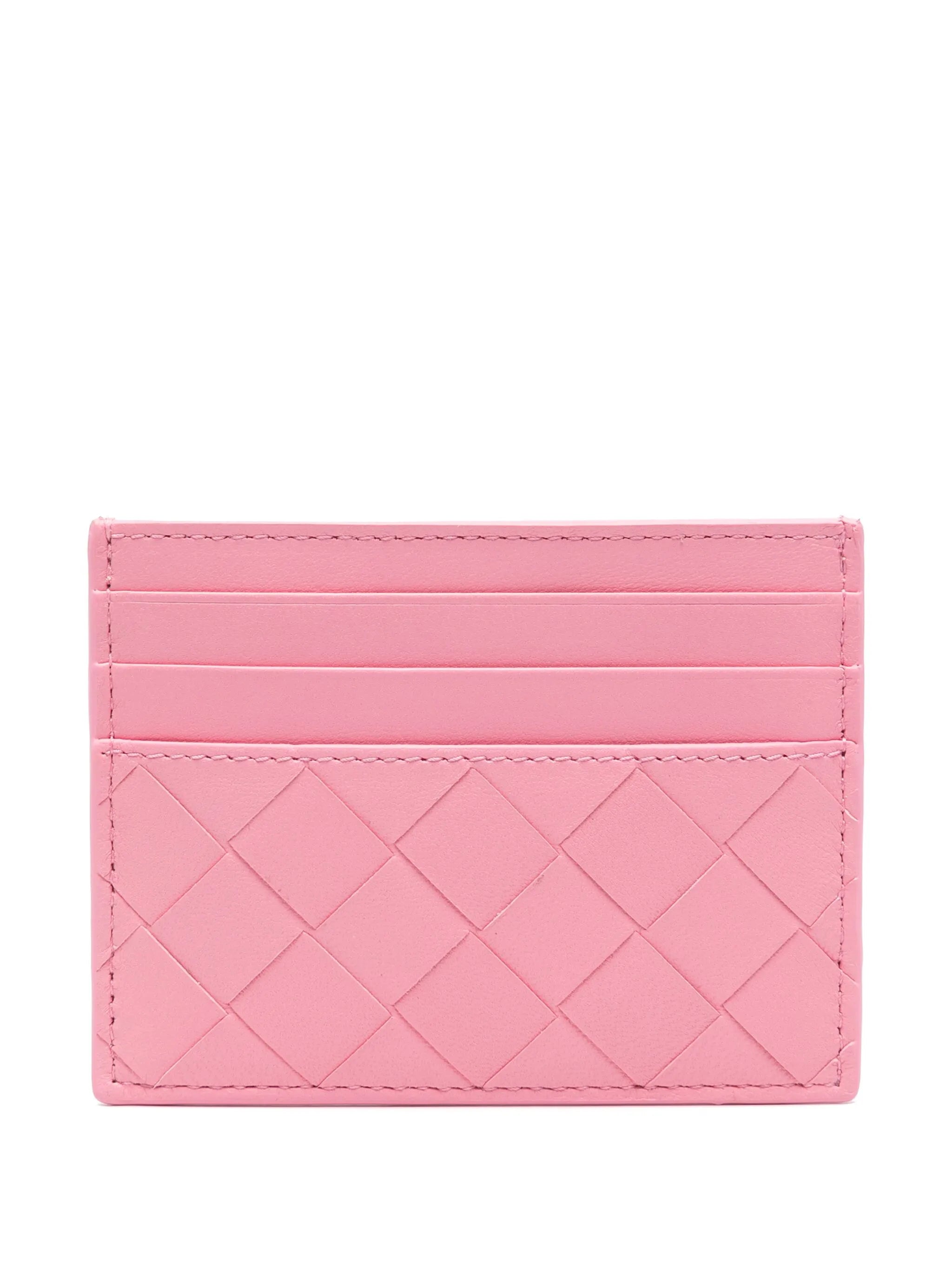 Intrecciato leather cardholder
