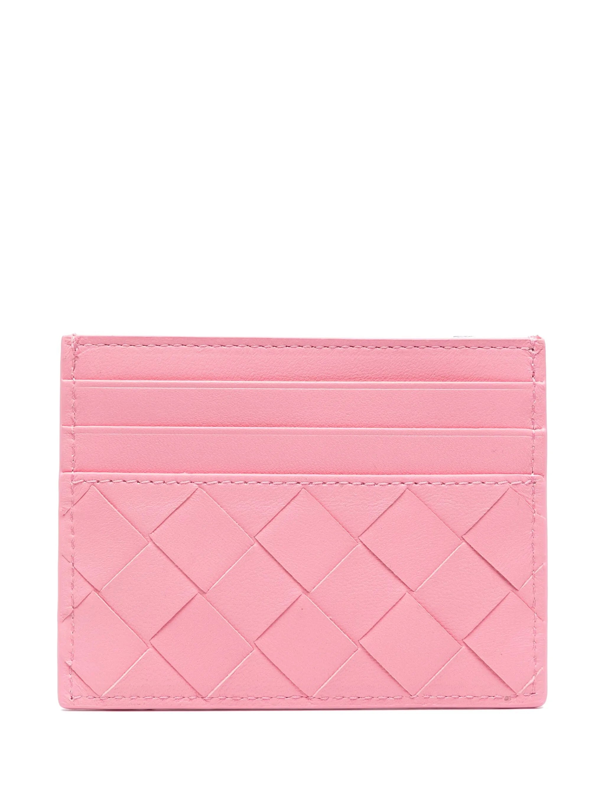 Intrecciato leather cardholder