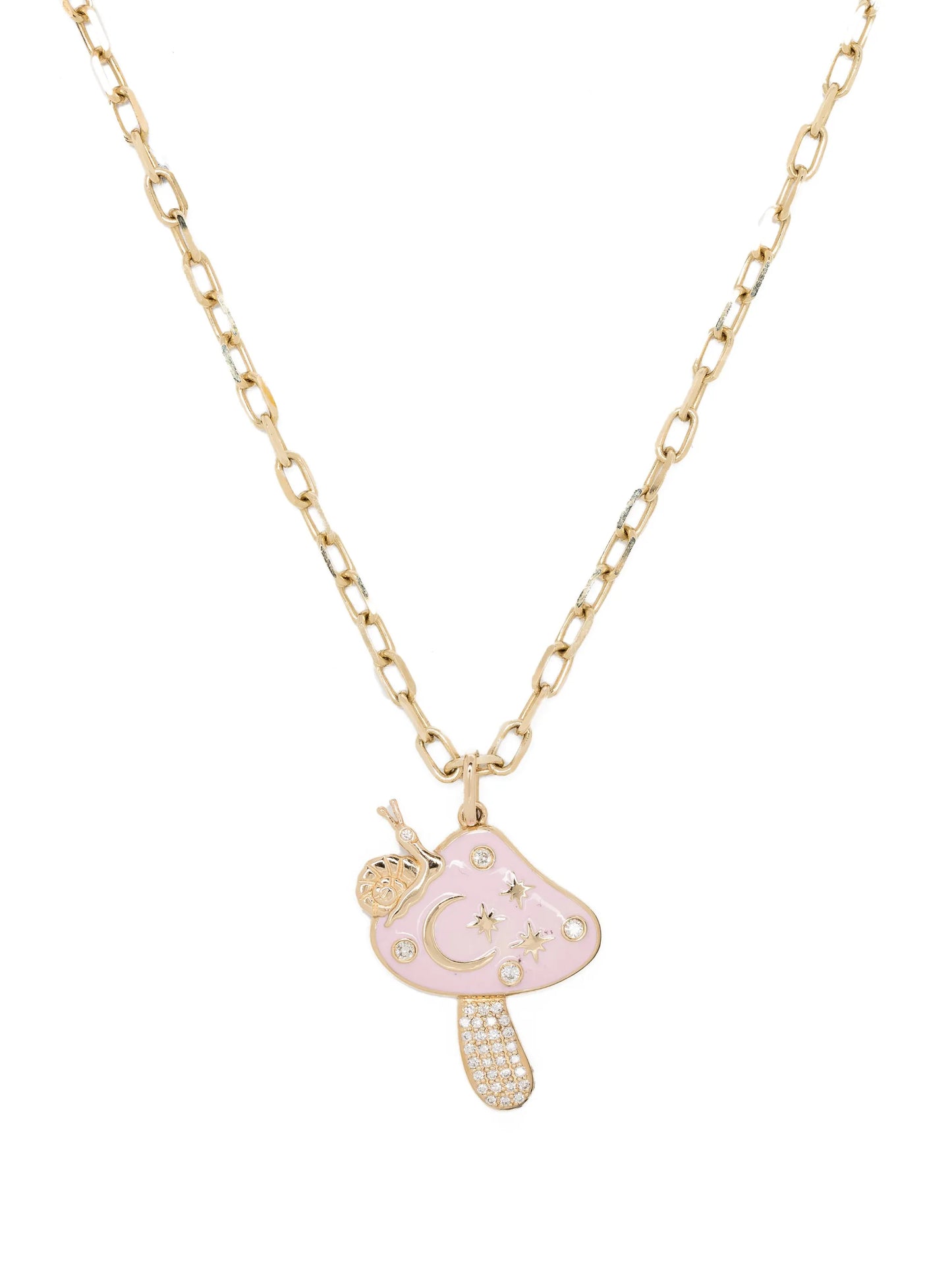 14kt yellow gold Celestial Mushroom pendant necklace