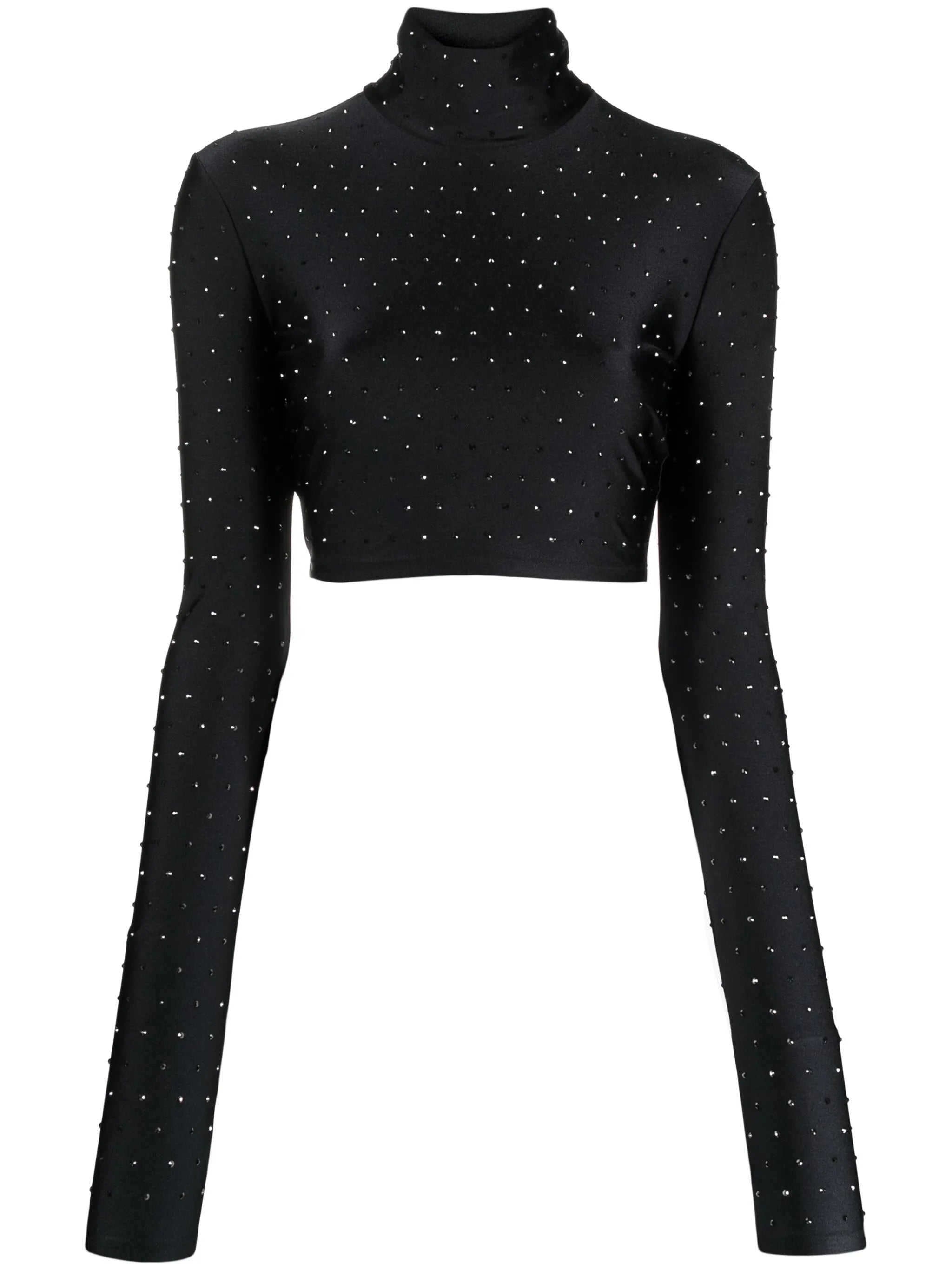 Orchid rhinestone-embellished high-neck top