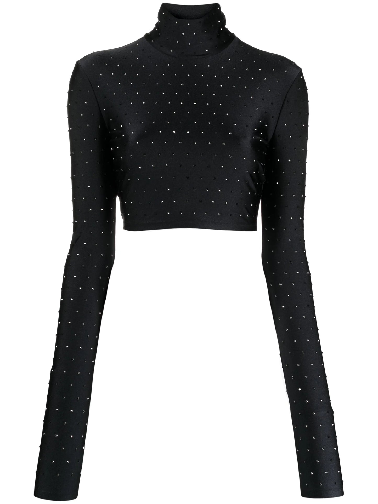 Orchid rhinestone-embellished high-neck top