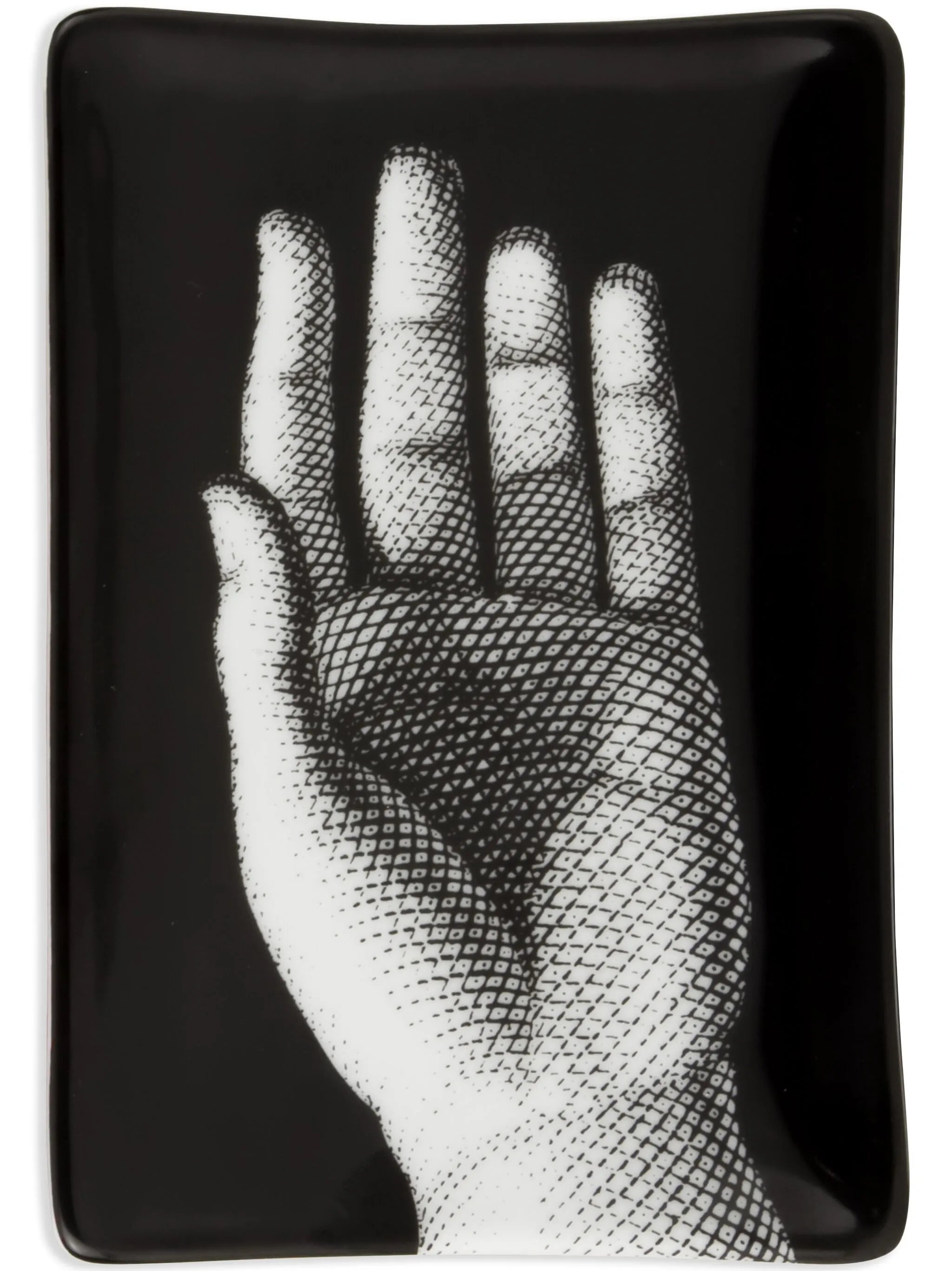 Mano hand-motif porcelain ashtray