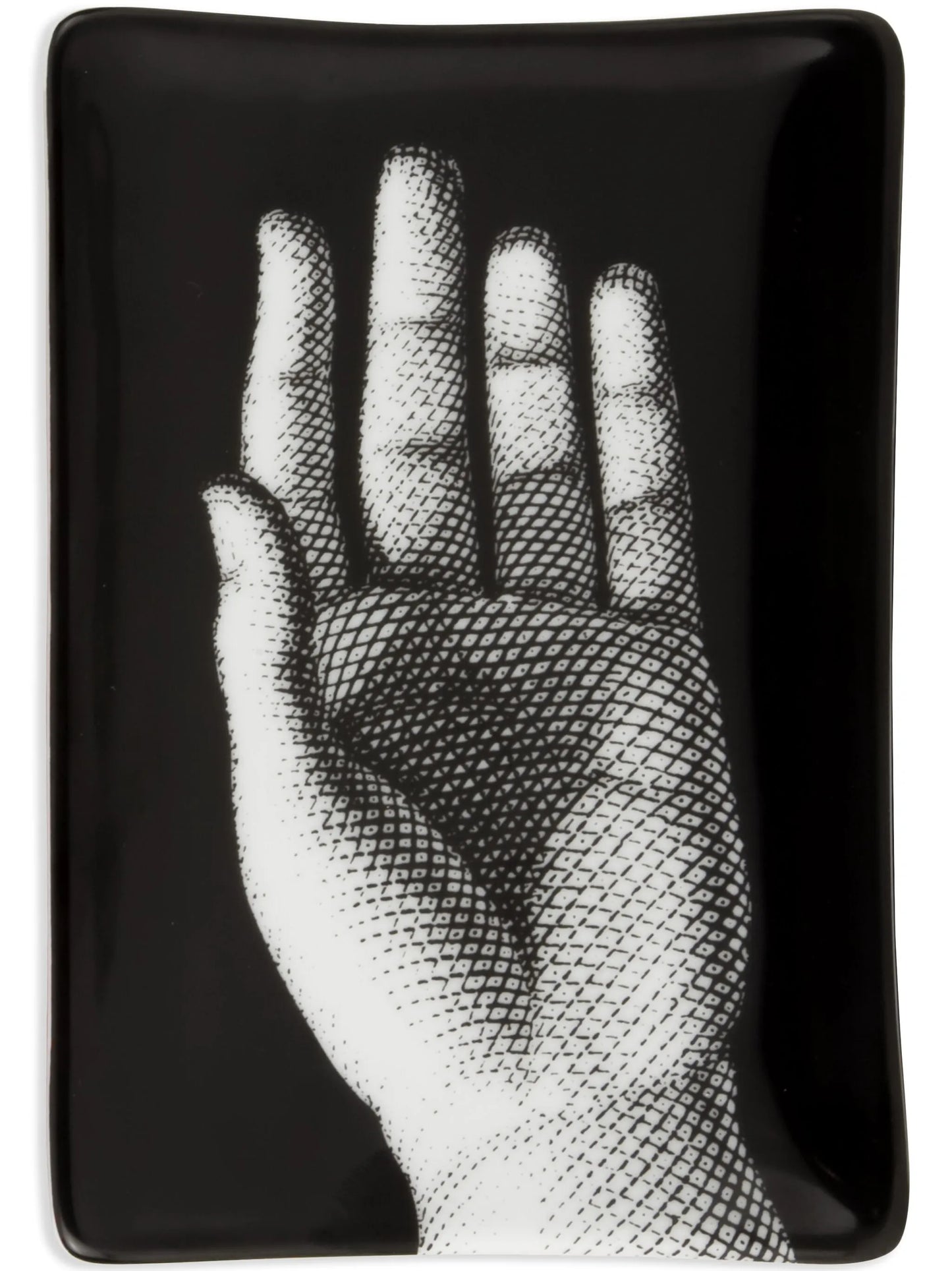 Mano hand-motif porcelain ashtray