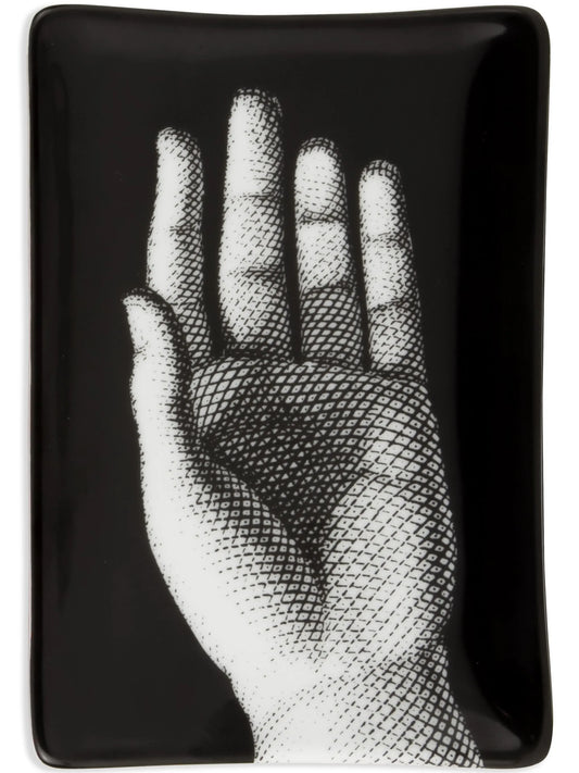 Mano hand-motif porcelain ashtray