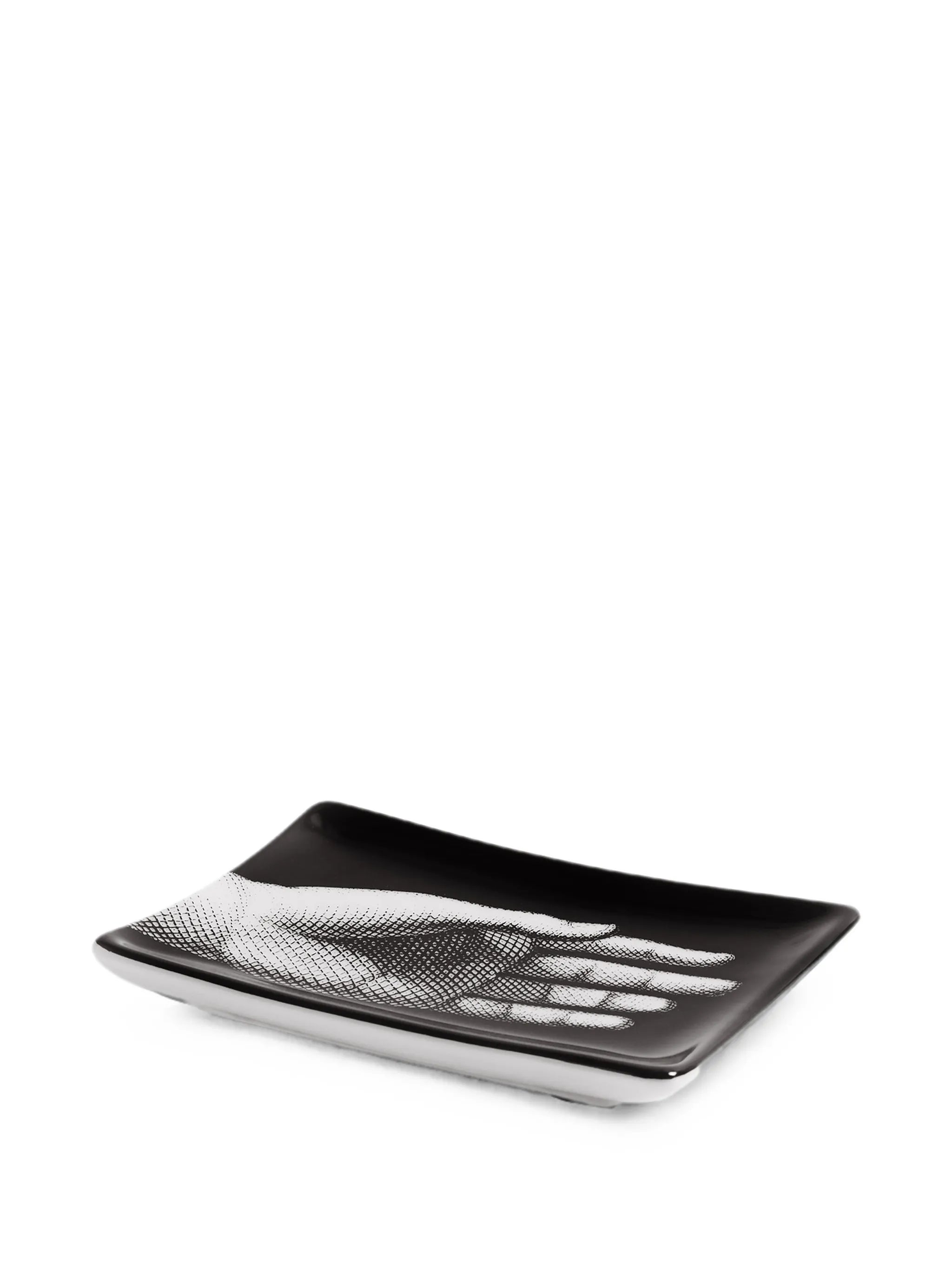 Mano hand-motif porcelain ashtray