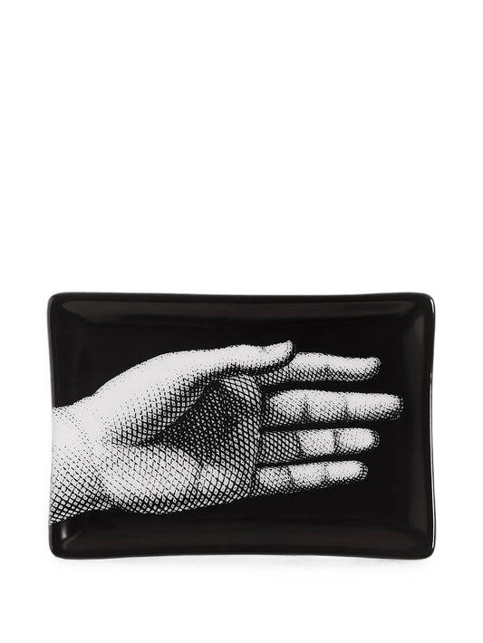 Mano hand-motif porcelain ashtray